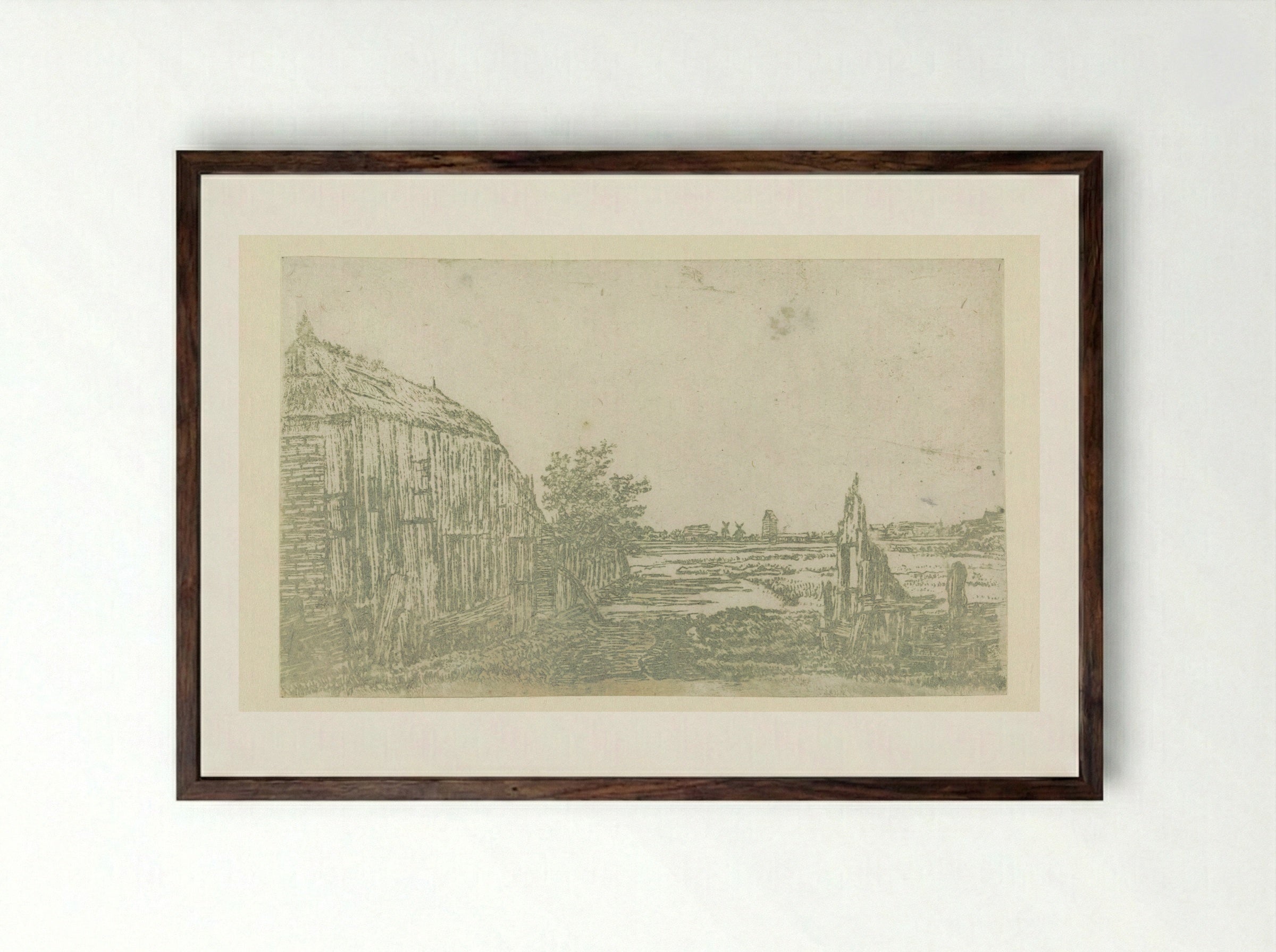 Het sluisje - Jan Ruyscher - Framed Print Dark Wood