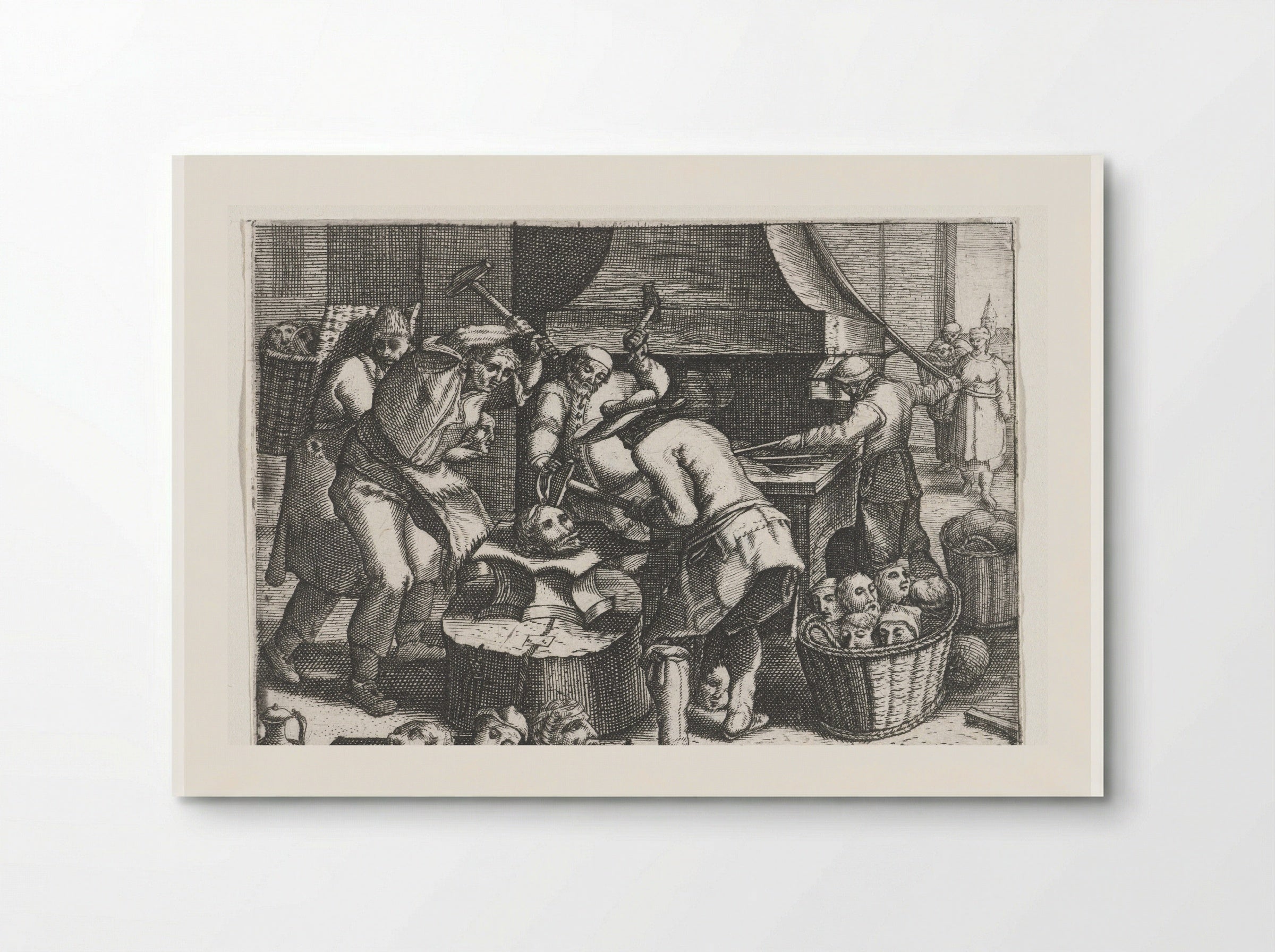 Het smeden der hoofden - Johann Theodor de Bry - Poster