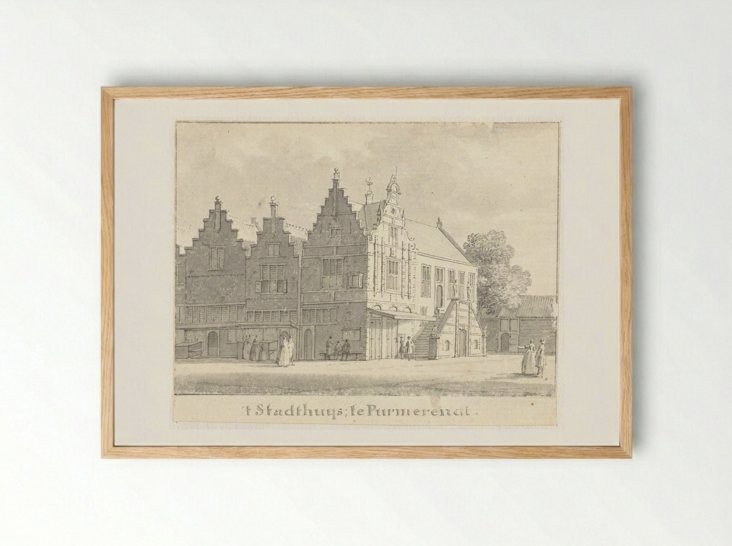 Het stadhuis te Purmerend - Cornelis Pronk - Framed Print Wood