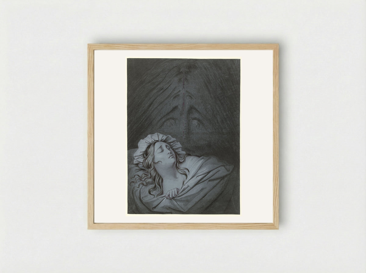 Het visioen van Beatrice Cenci - David Pièrre Giottino Humbert de Superville - Framed Print Wood
