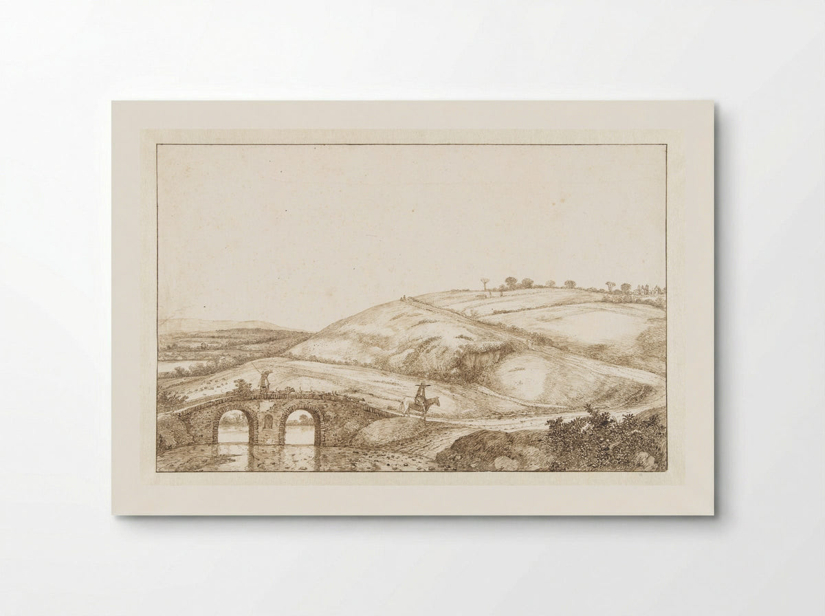 Heuvellandschap met stenen brug - Cornelis Hendriksz. Vroom - Poster