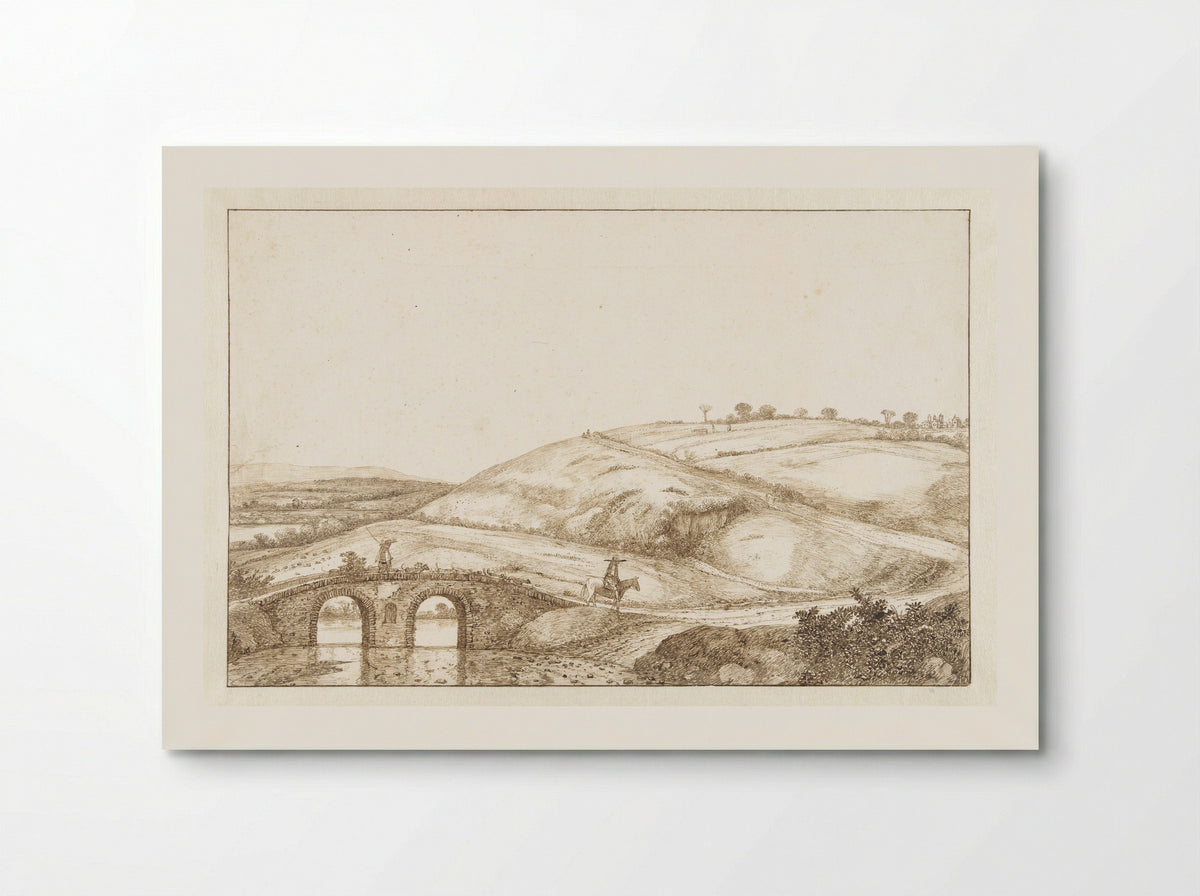 Heuvellandschap met stenen brug - Cornelis Hendriksz. Vroom - Poster