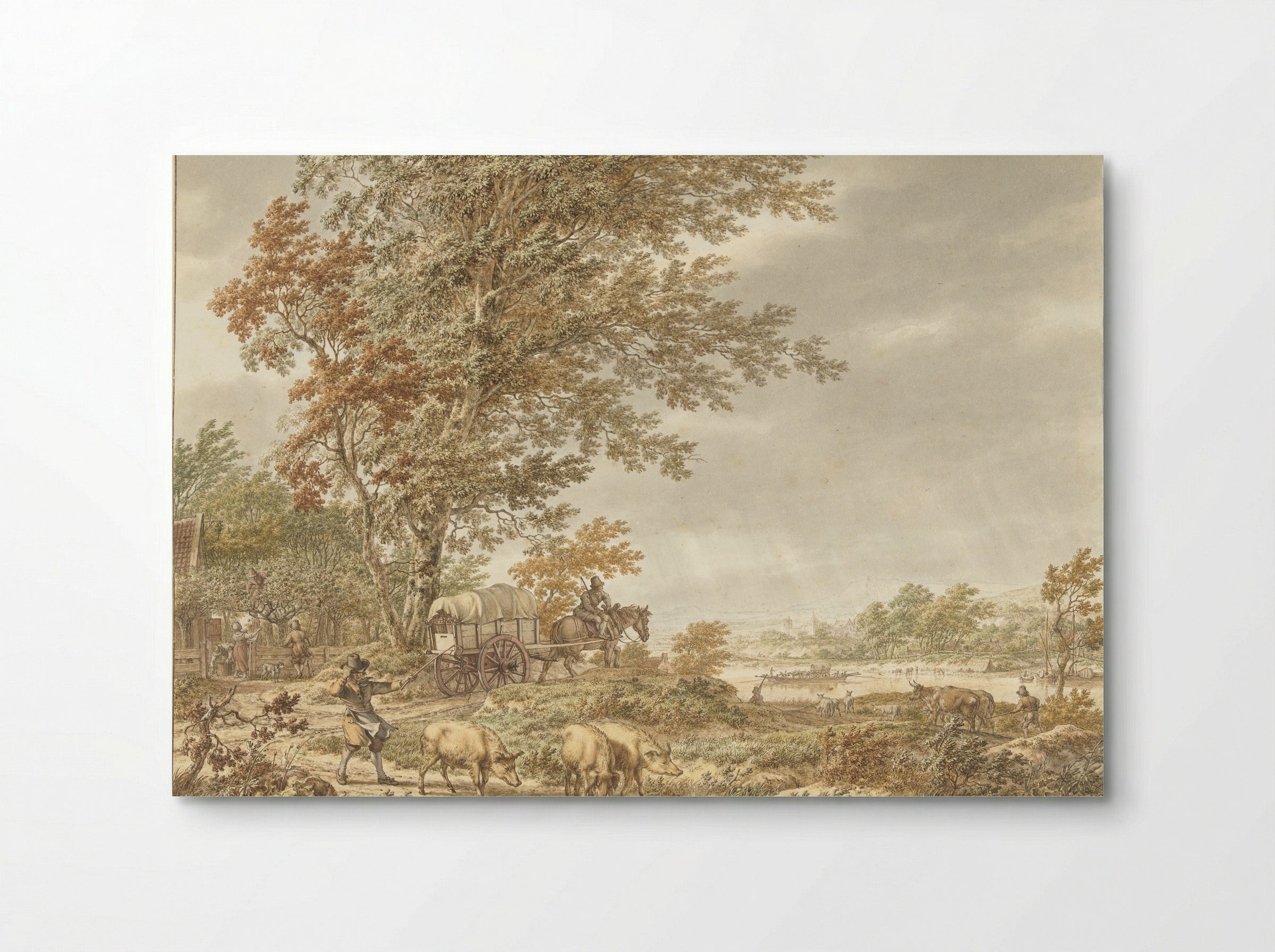 Heuvellandschap met varkenshoeder - Jacob Cats - Poster