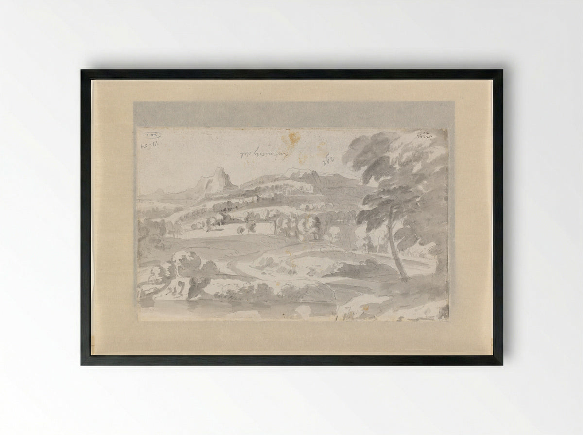 Heuvellandschap - Theodor Lubienitzki - Framed Print Black