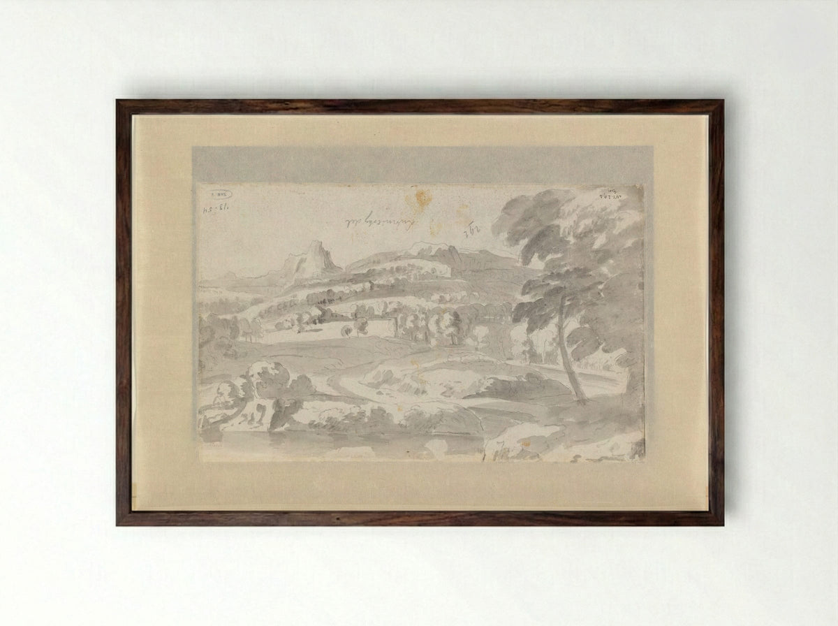 Heuvellandschap - Theodor Lubienitzki - Framed Print Dark Wood