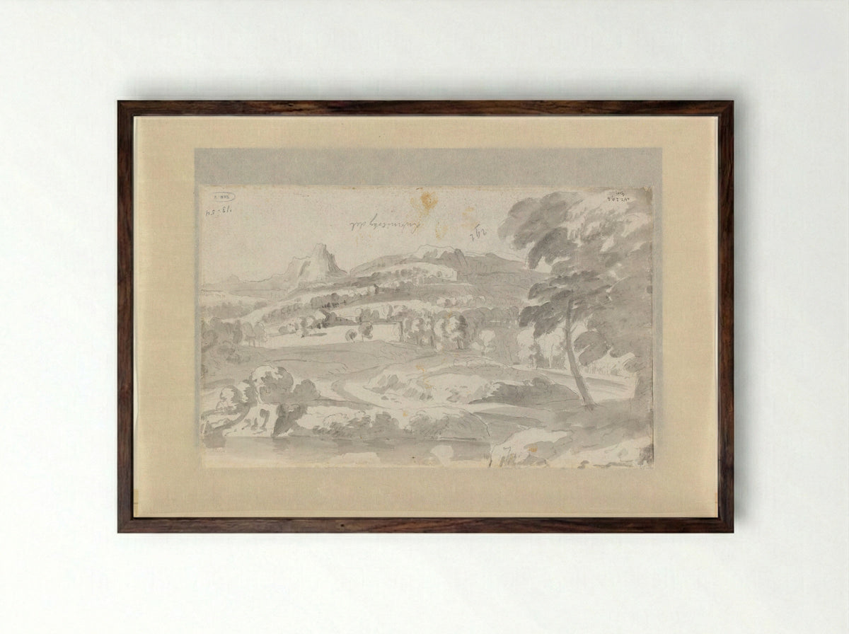 Heuvellandschap - Theodor Lubienitzki - Framed Print Dark Wood