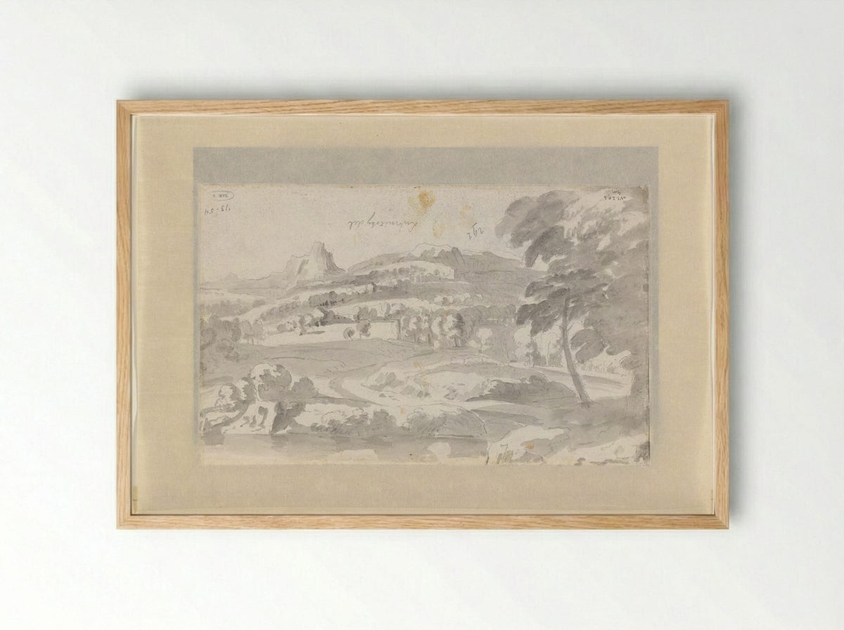 Heuvellandschap - Theodor Lubienitzki - Framed Print Wood
