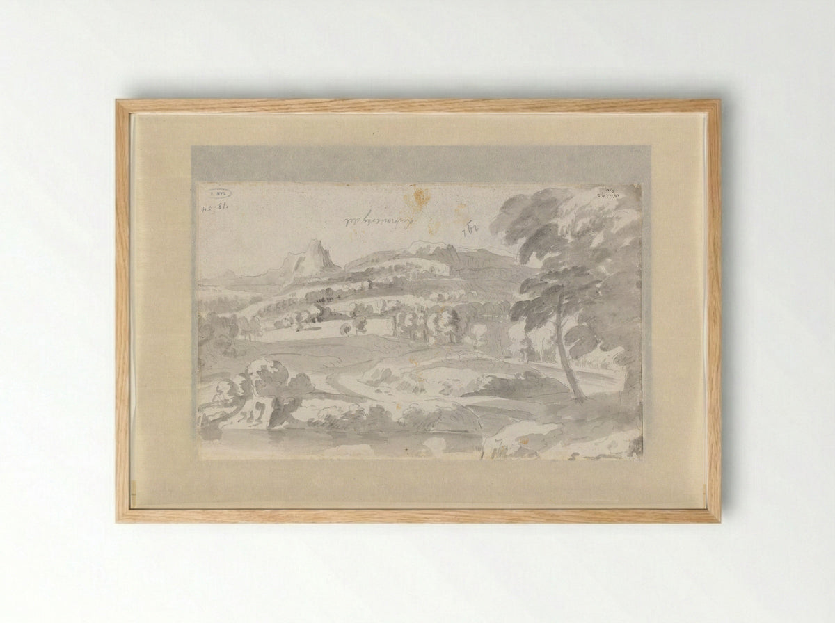 Heuvellandschap - Theodor Lubienitzki - Framed Print Wood