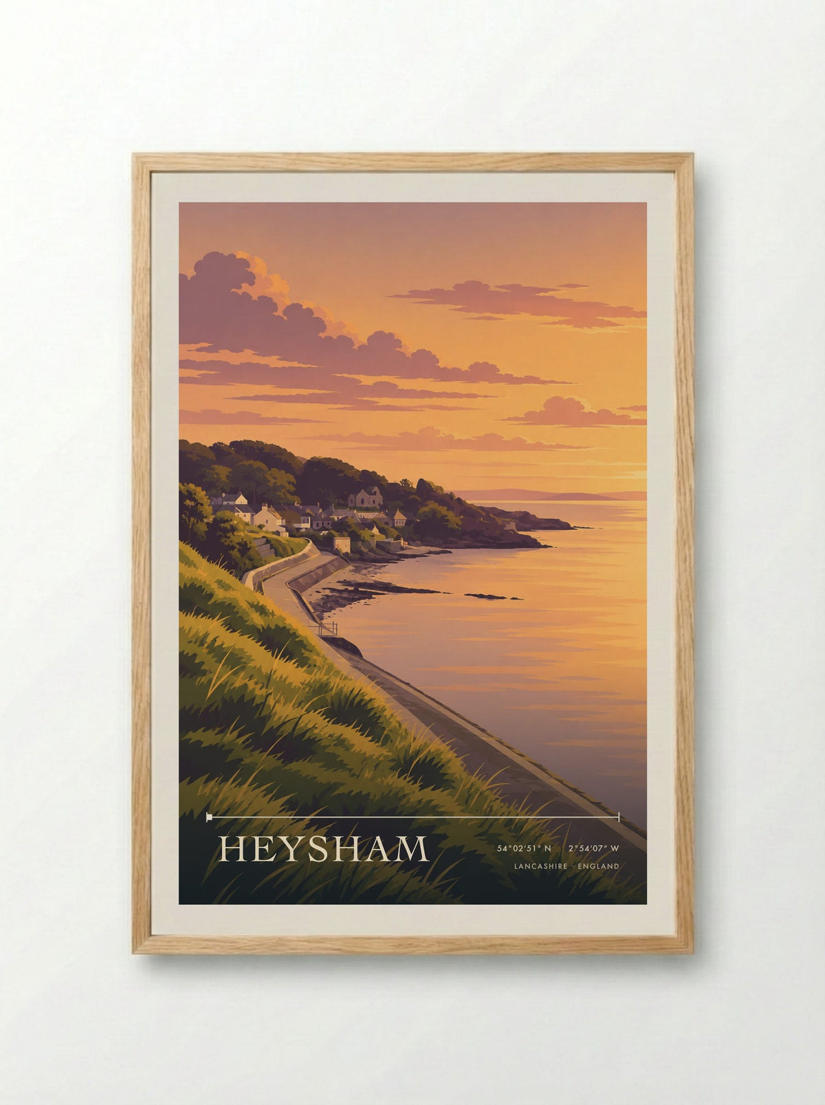 Heysham, Lancashire | Travel Poster - Framed Print Wood