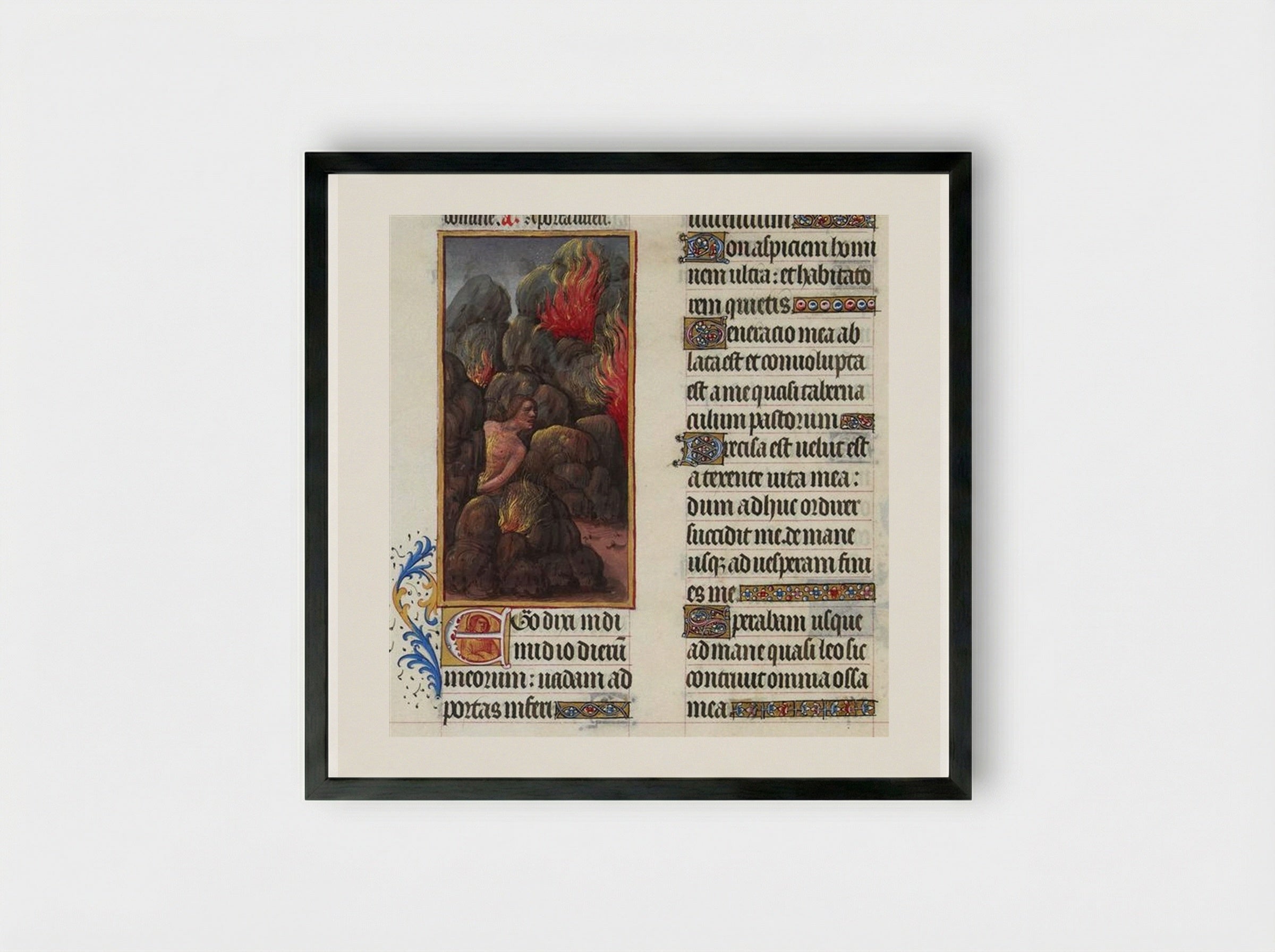 Hezekiah's Canticle - Limbourg brothers - Framed Print Black