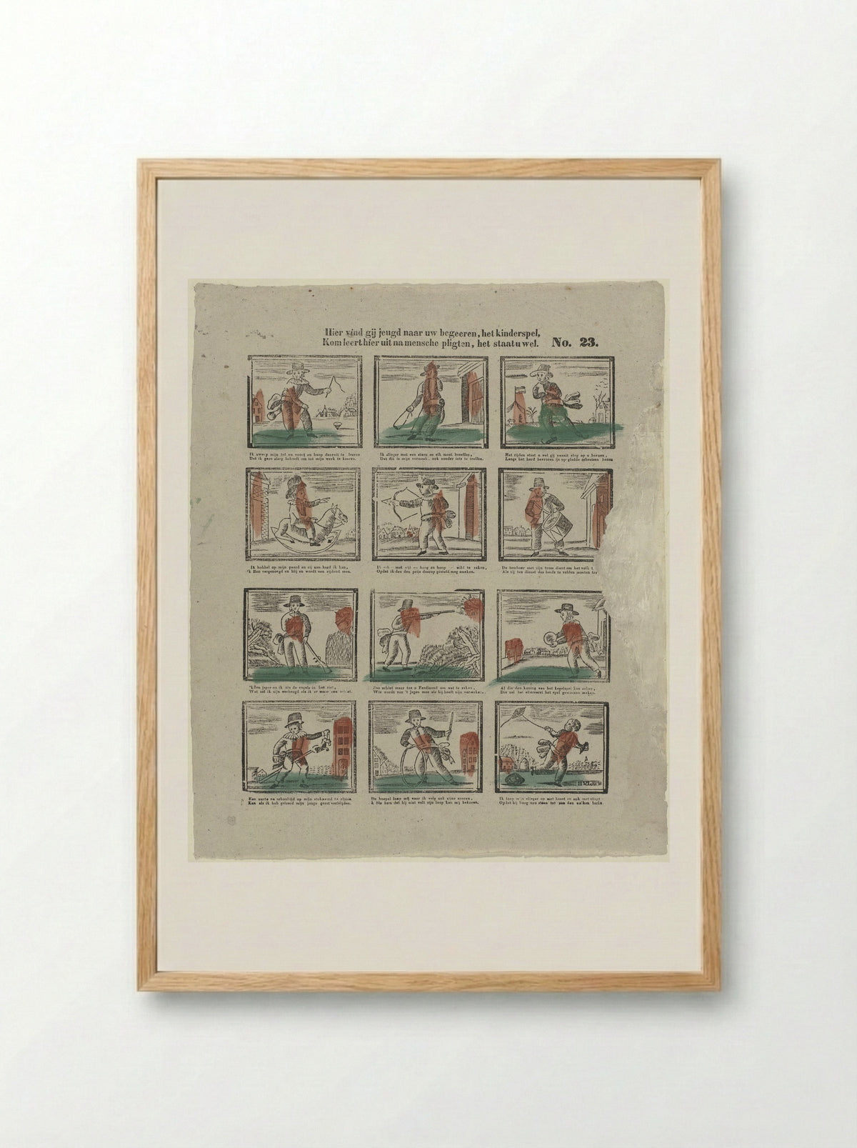 Hier vind gij jeugd naar uw begeeren, het kinderspel - Theodorus Johannes Wijnhoven-Hendriksen - Framed Print Wood