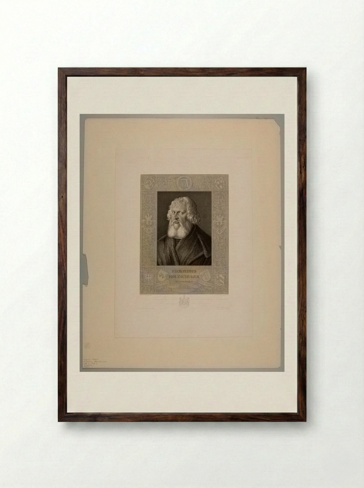 Hieronymus Holzschuher - Friedrich Wagner - Framed Print Dark Wood