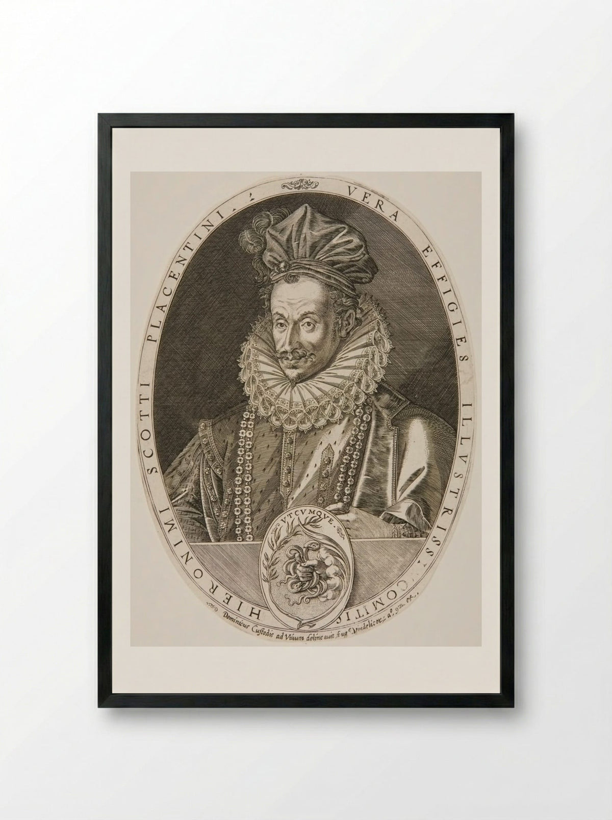 Hieronymus Scottus Placentinus - Dominicus Custos - Framed Print Black