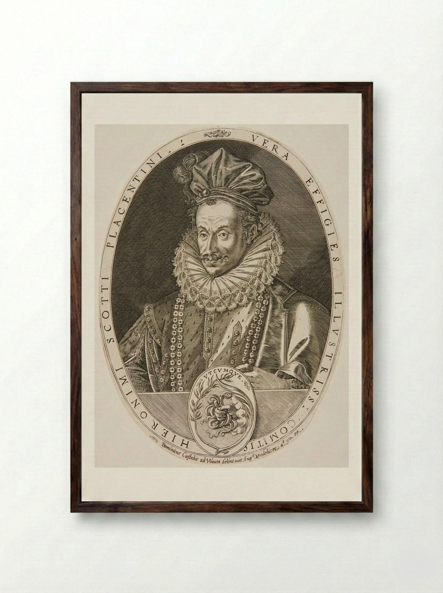 Hieronymus Scottus Placentinus - Dominicus Custos - Framed Print Dark Wood