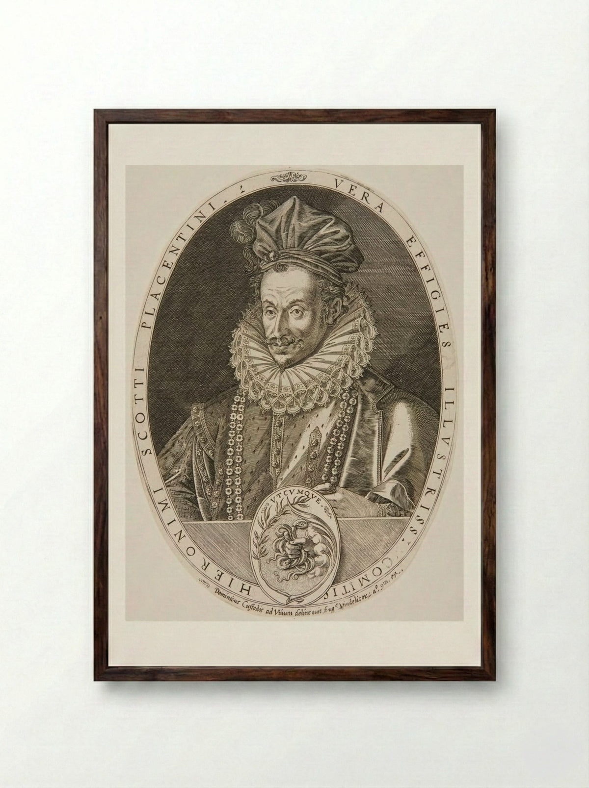 Hieronymus Scottus Placentinus - Dominicus Custos - Framed Print Dark Wood