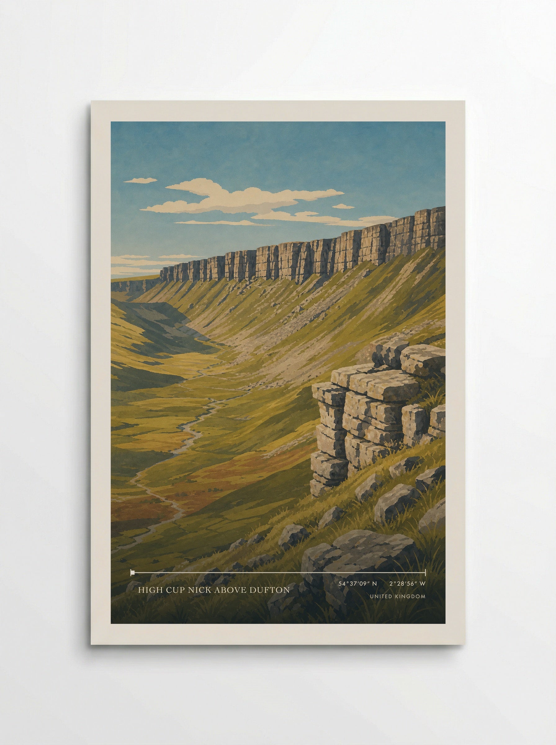 High Cup Nick above Dufton United Kingdom Travel Poster - Poster