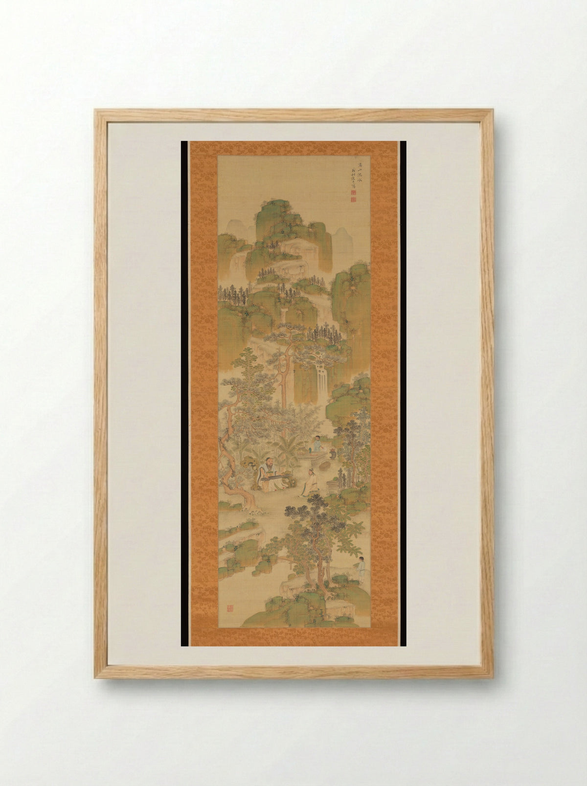 High Mountains, Flowing Water: Yu Boya and Zhong Ziqi - Okura Ryūzan - Framed Print Wood