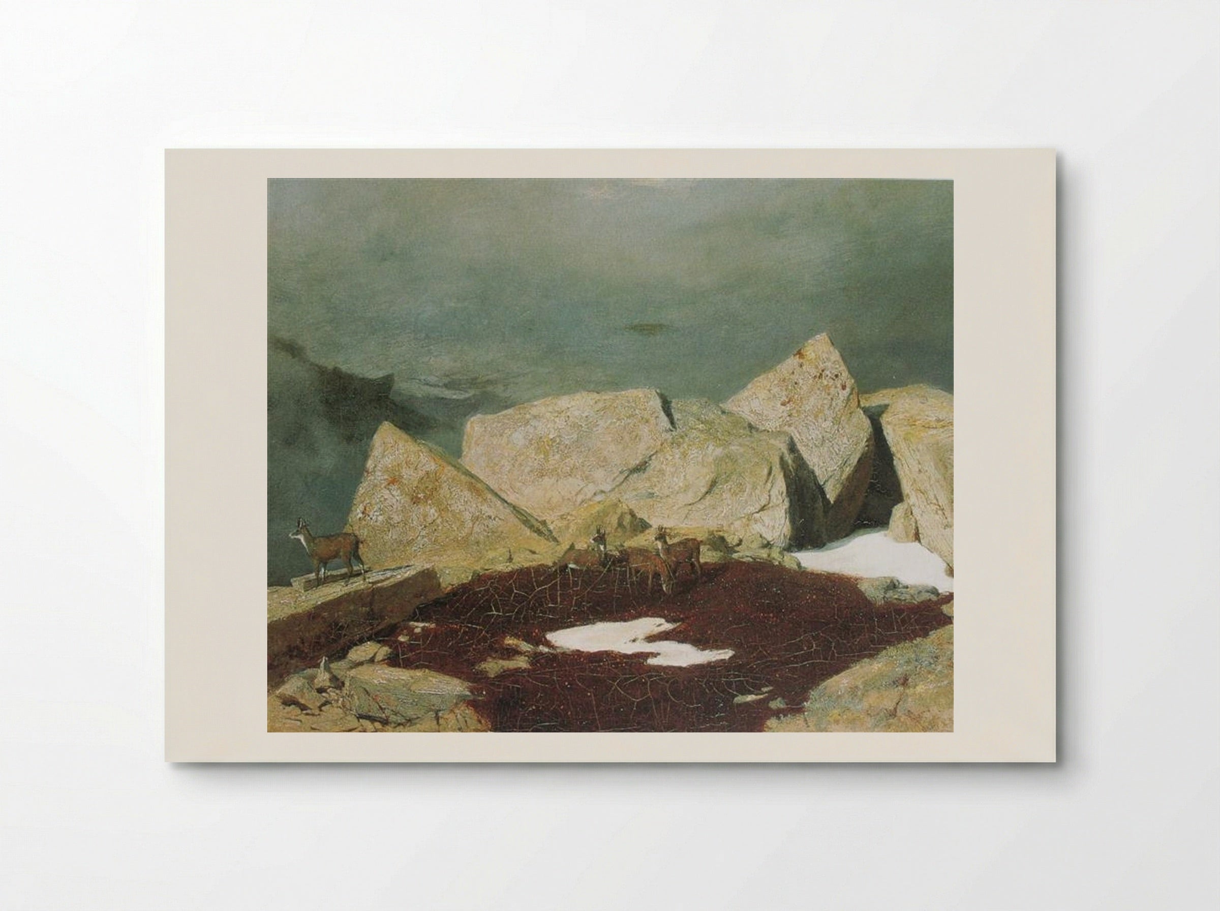 High Mountains with Chamoises - Arnold Böcklin - Poster