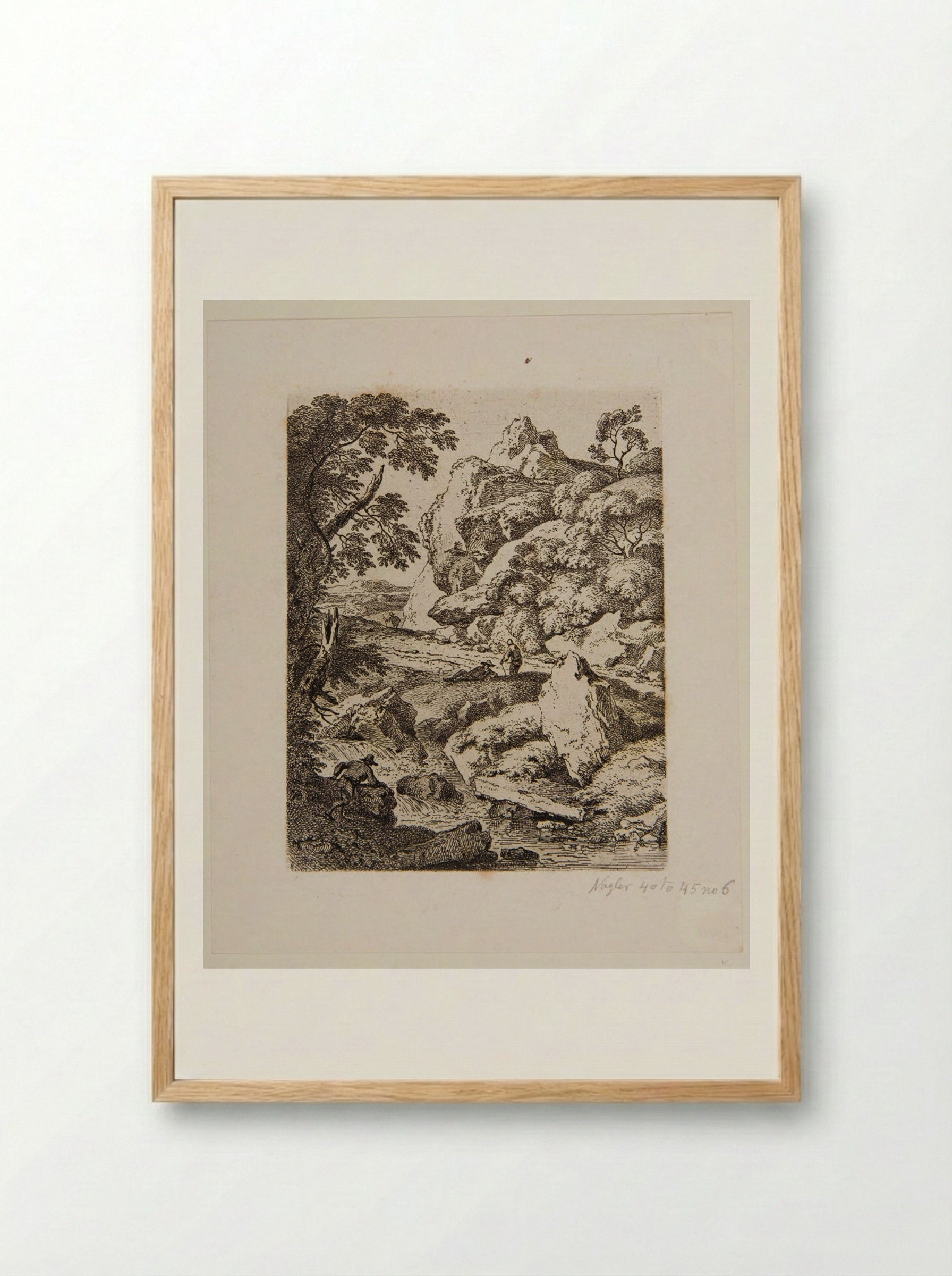 High Pointed Rock - Ferdinand Kobell - Framed Print Wood