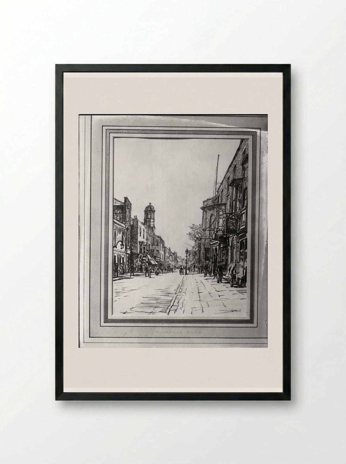 High Street, Deal - Muirhead Bone - Framed Print Black