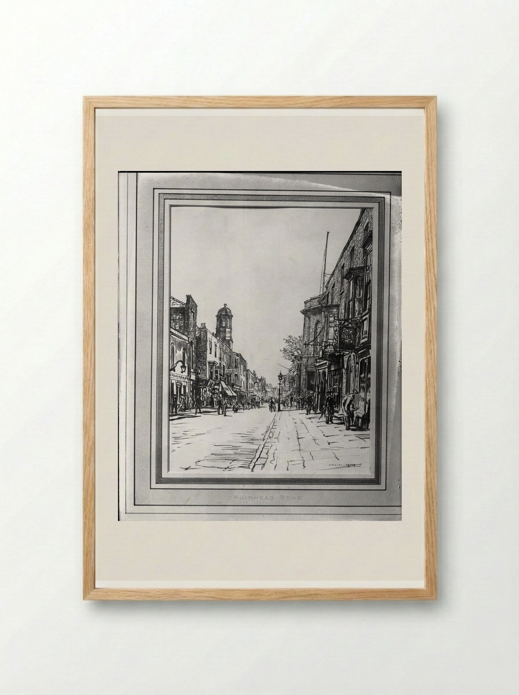 High Street, Deal - Muirhead Bone - Framed Print Wood