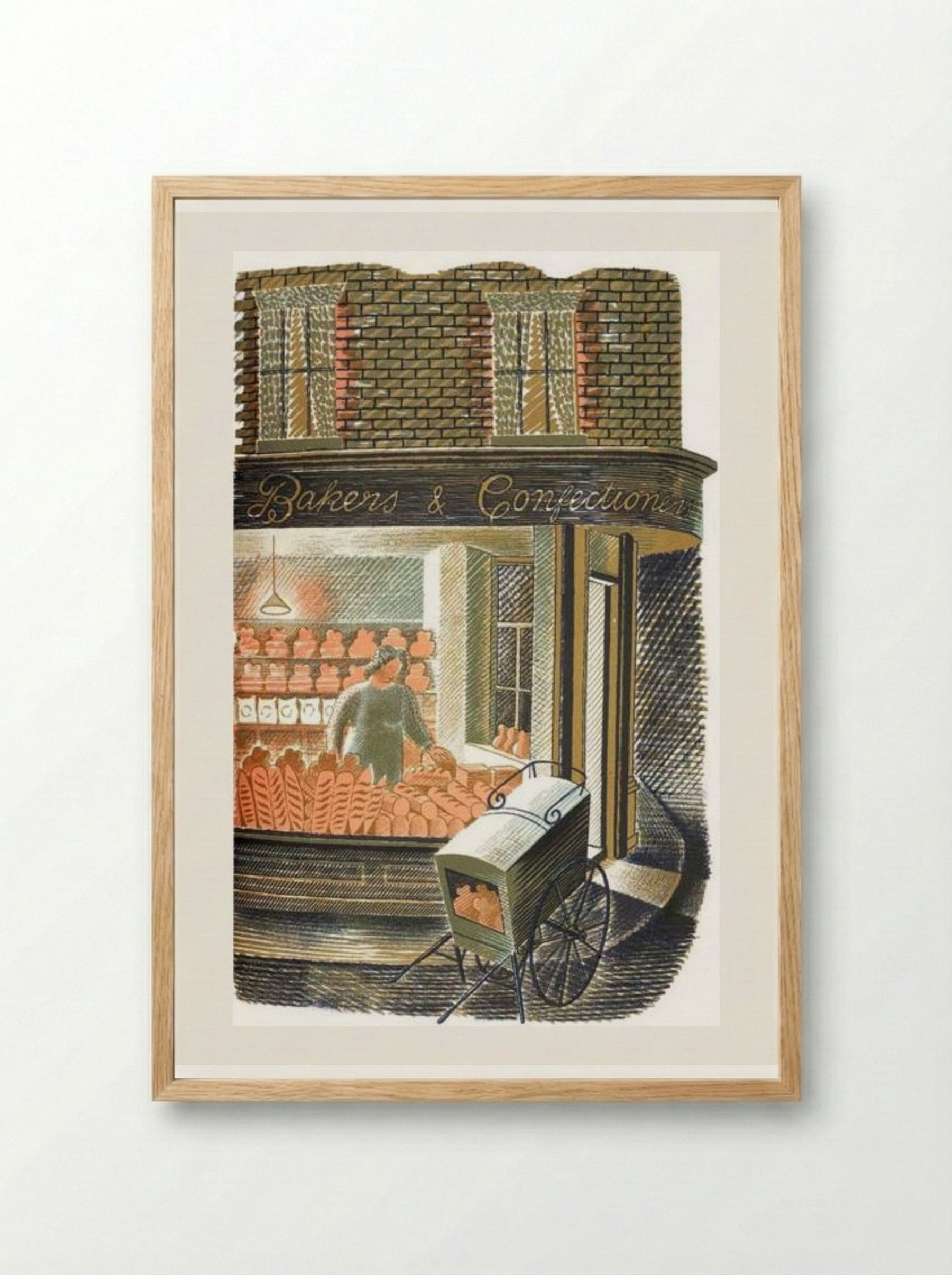 High Street: Baker and Confectioner - Eric Ravilious - Framed Print Wood