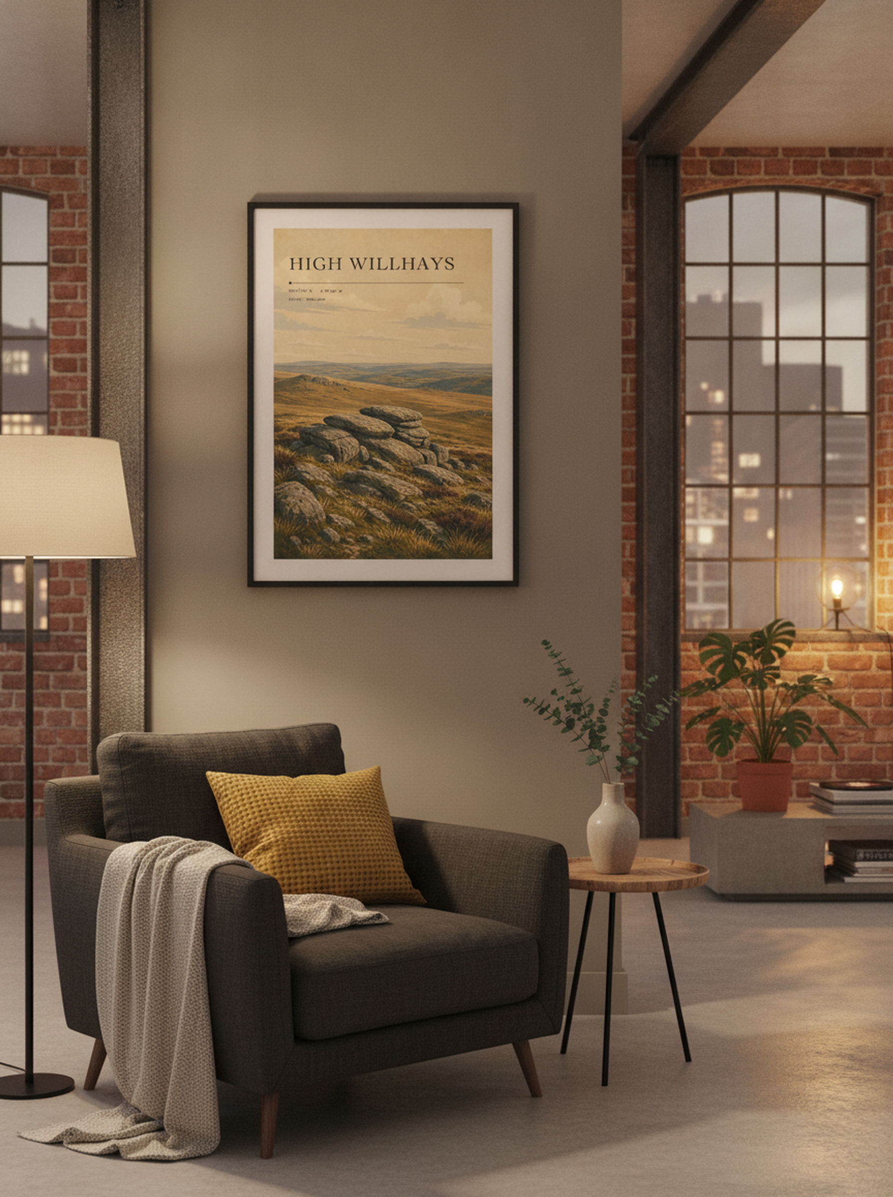 High Willhays Devon England Travel Poster - Lifestyle