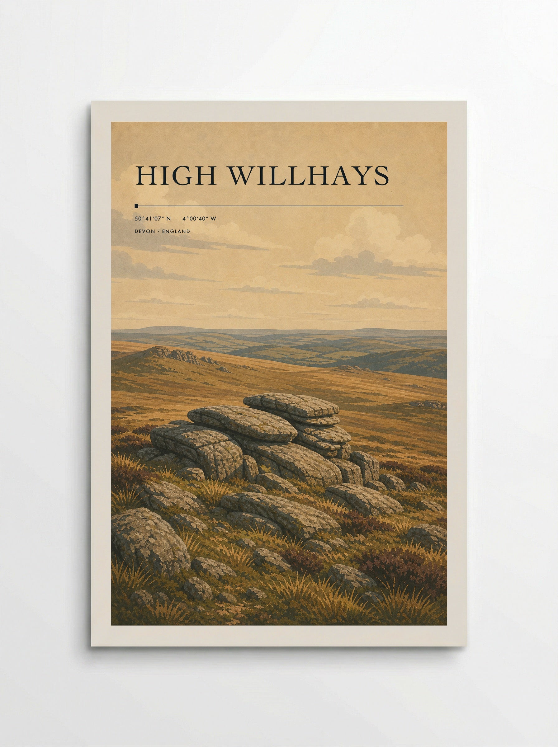High Willhays Devon England Travel Poster - Poster