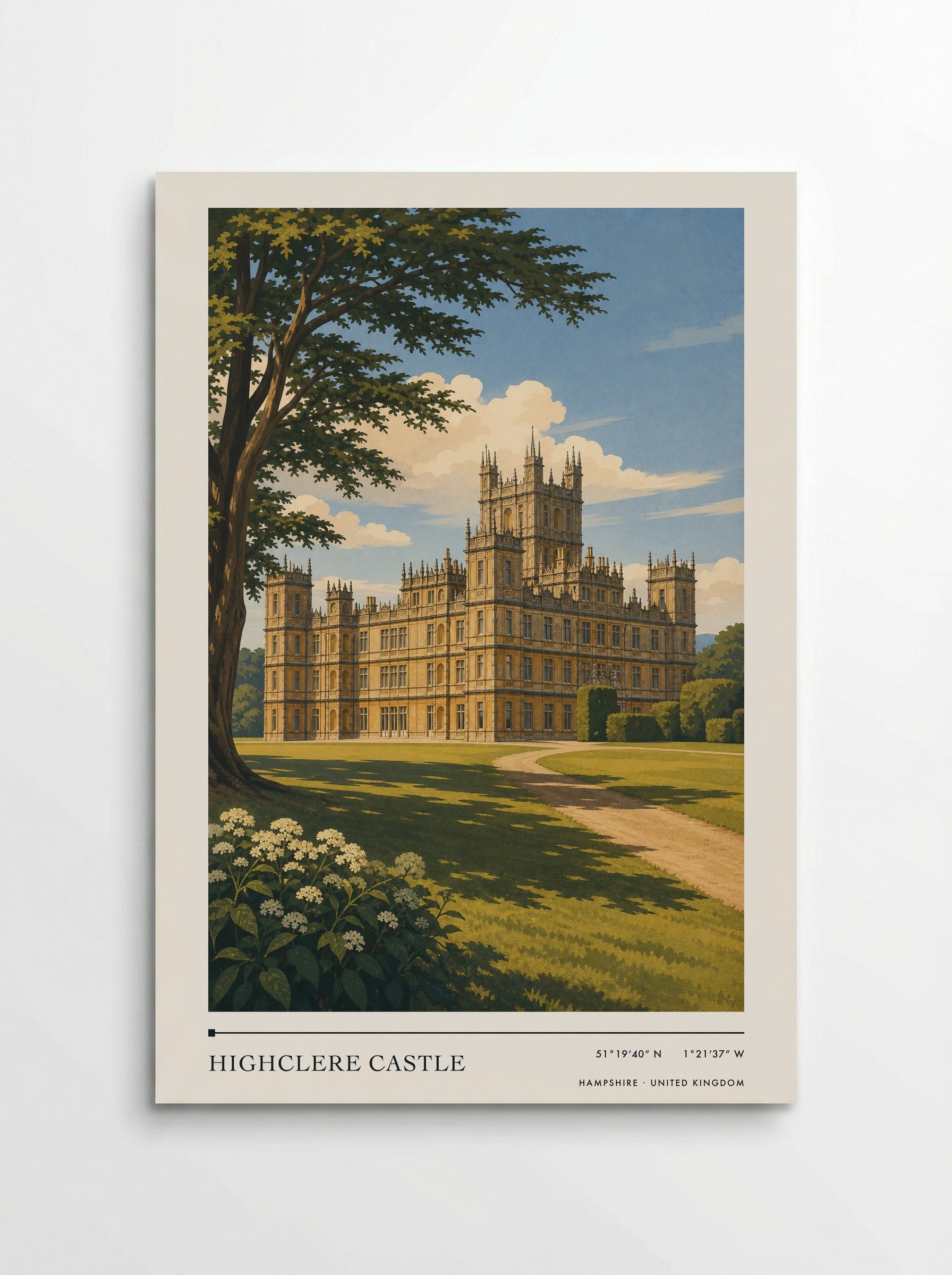 Highclere Castle Hampshire United Kingdom Travel Poster - Poster