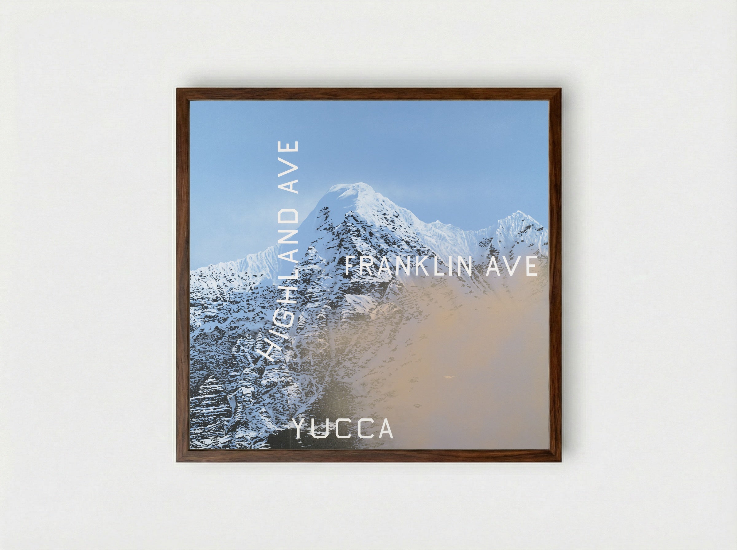 Highland, Franklin, Yucca - Edward Ruscha - Framed Print Dark Wood