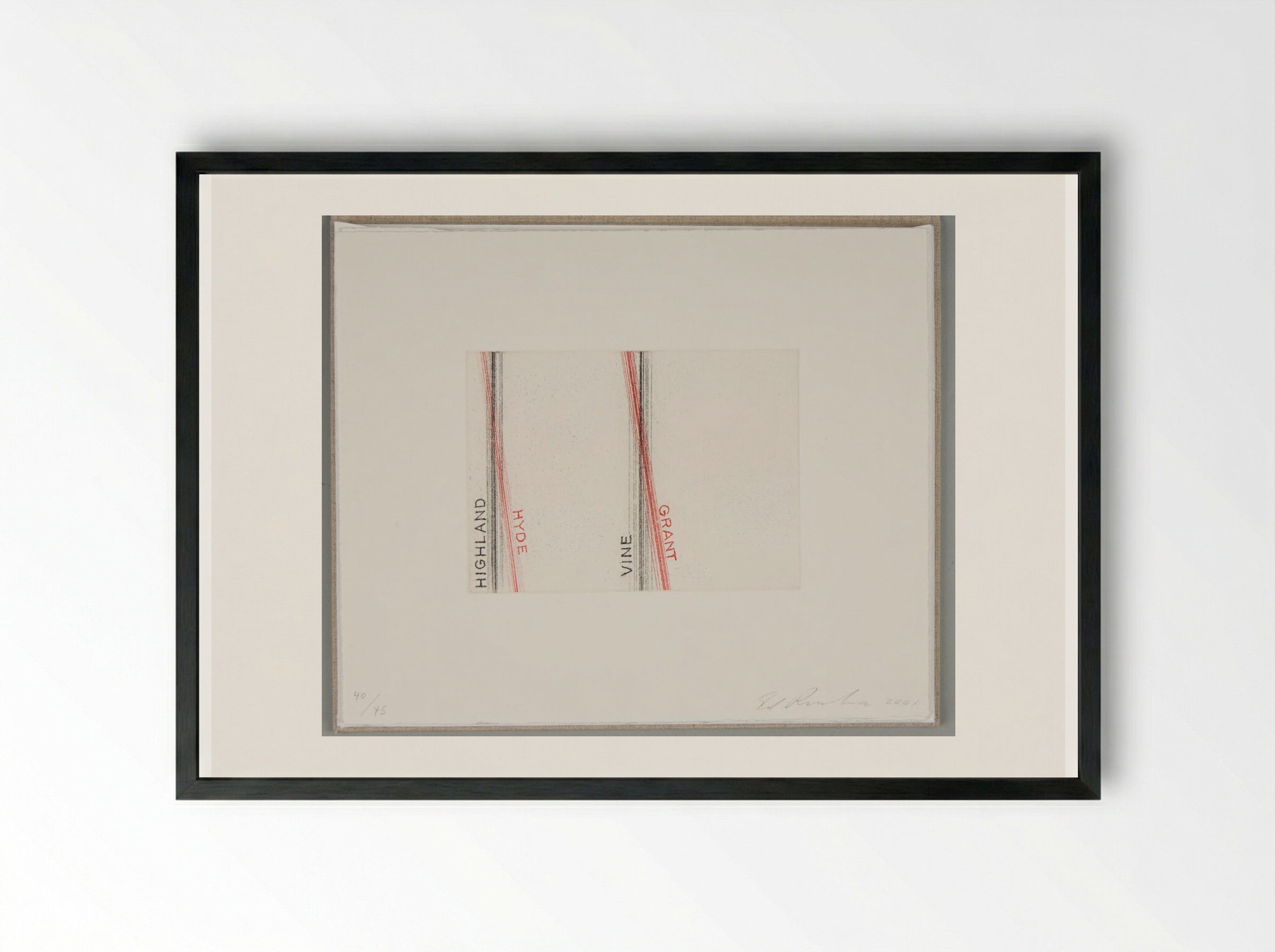 Highland Hyde Vine Grant - Edward Ruscha - Framed Print Black