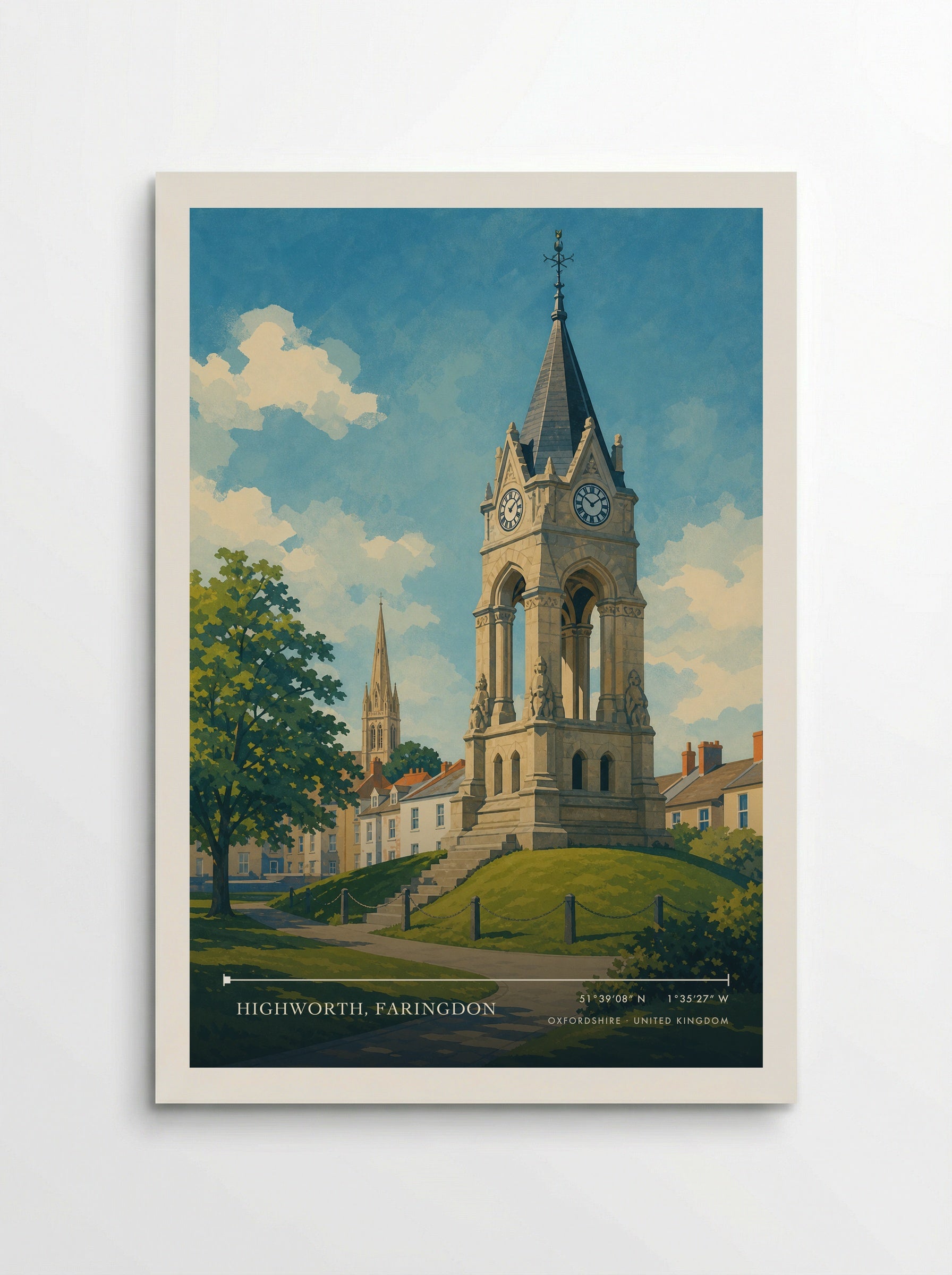Highworth, Faringdon Oxfordshire United Kingdom Travel Poster - Poster