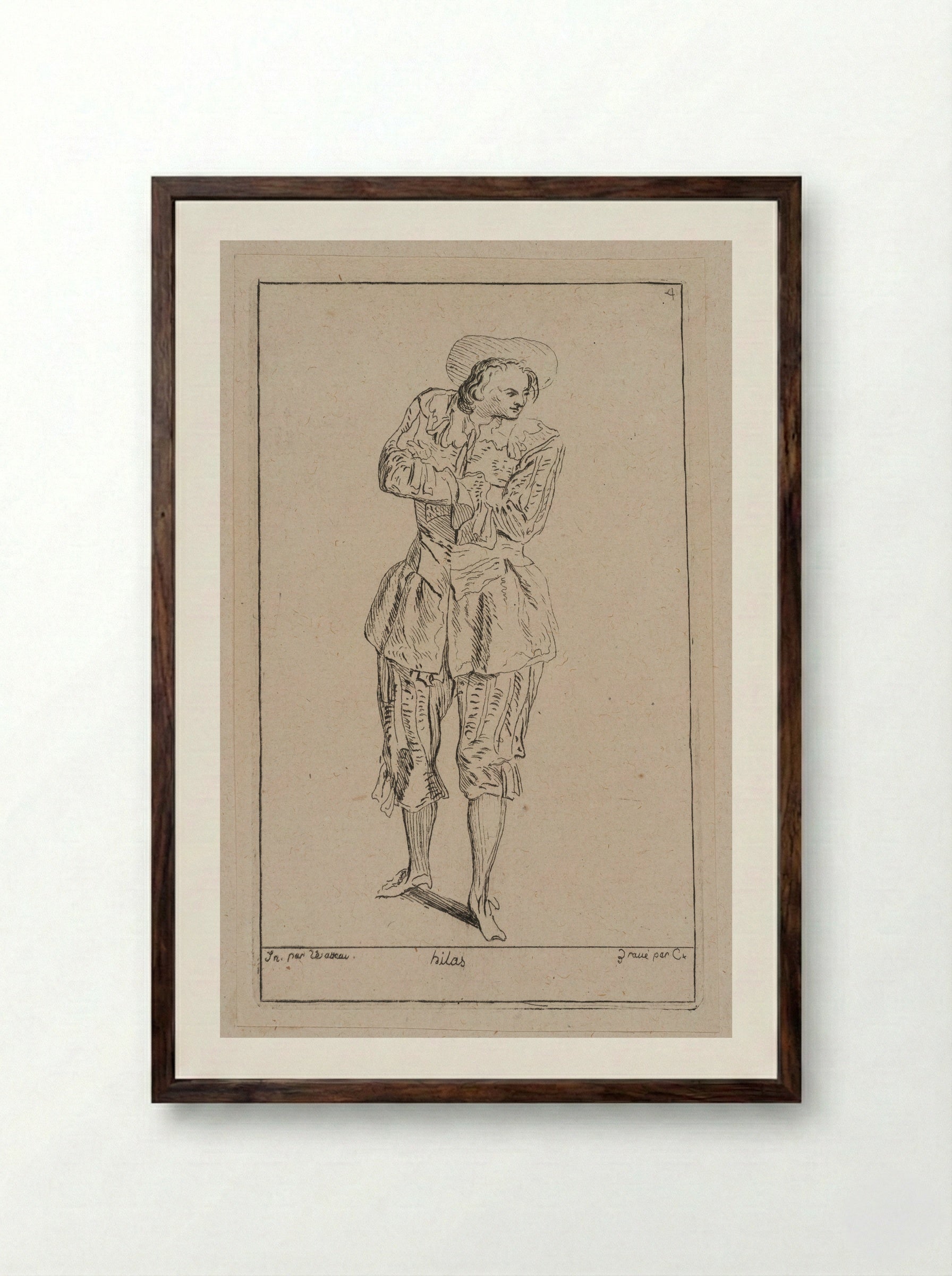 Hilas - Anne Claude Philippe de Thubières, comte de Caylus - Framed Print Dark Wood