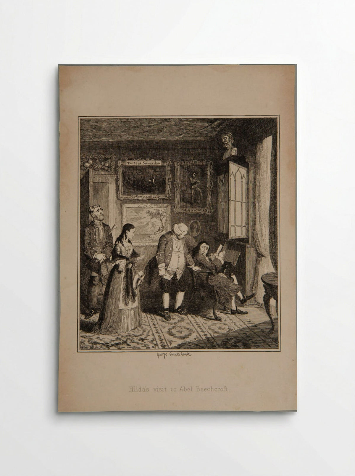 Hilda's visit to Abel Beechcroft - George Cruikshank - Poster