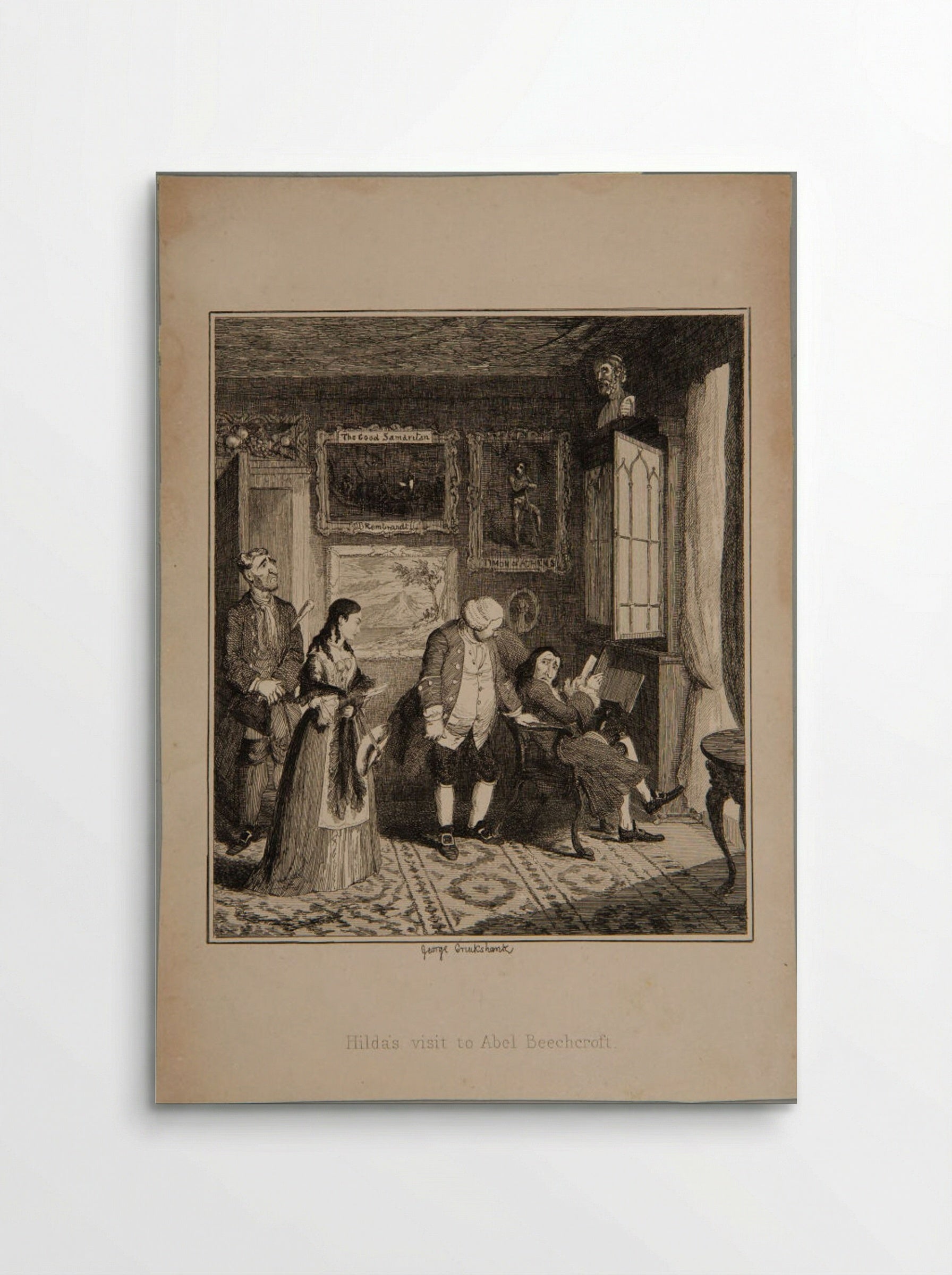 Hilda's visit to Abel Beechcroft - George Cruikshank - Poster