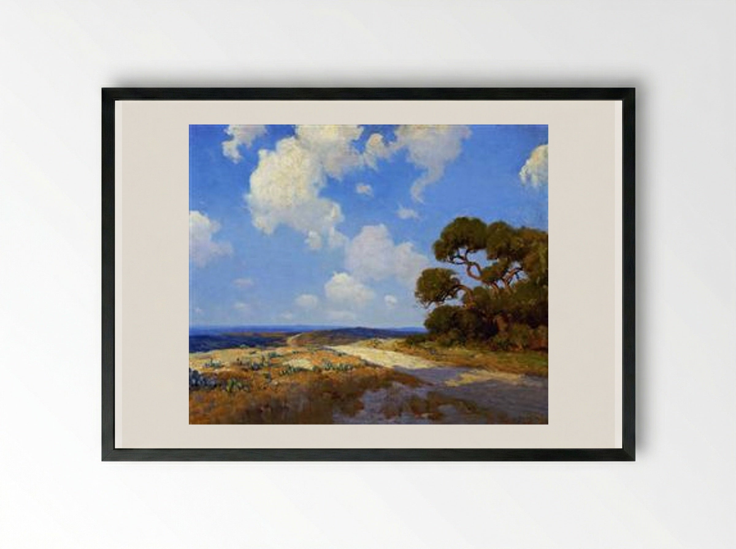Hill Country Lane - Robert Julian Onderdonk - Framed Print Black