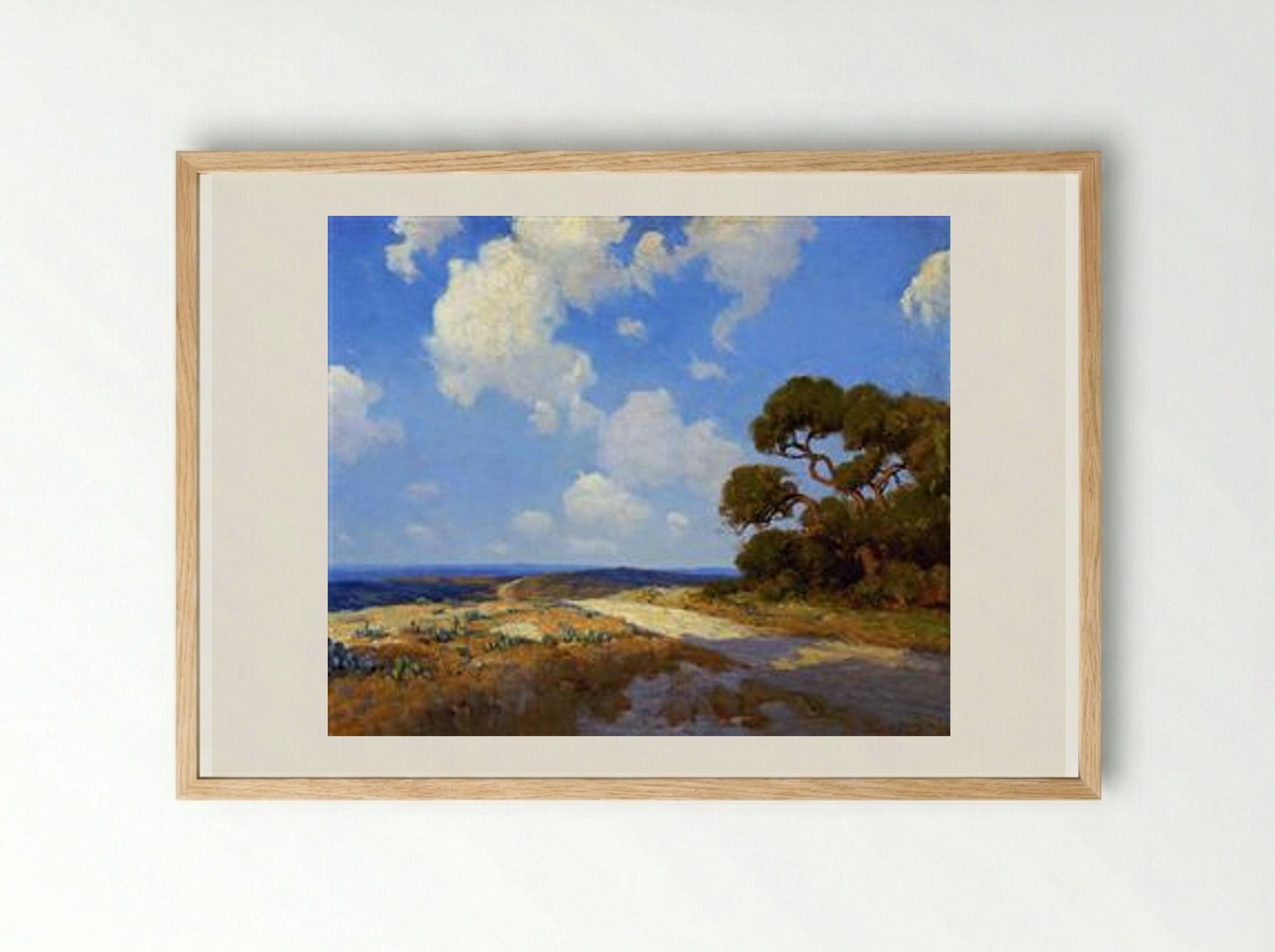 Hill Country Lane - Robert Julian Onderdonk - Framed Print Wood