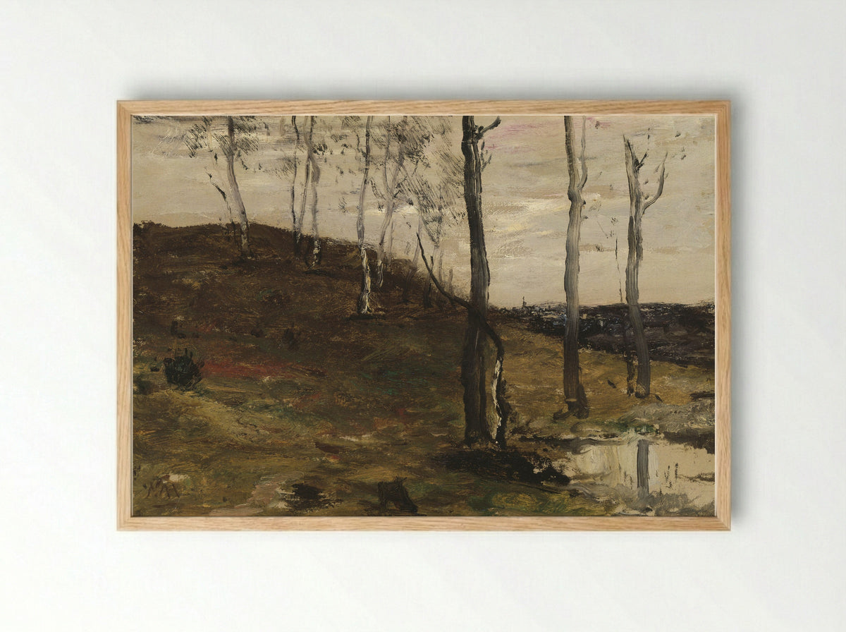 Hillside with Trees - William Morris Hunt - Framed Print Wood