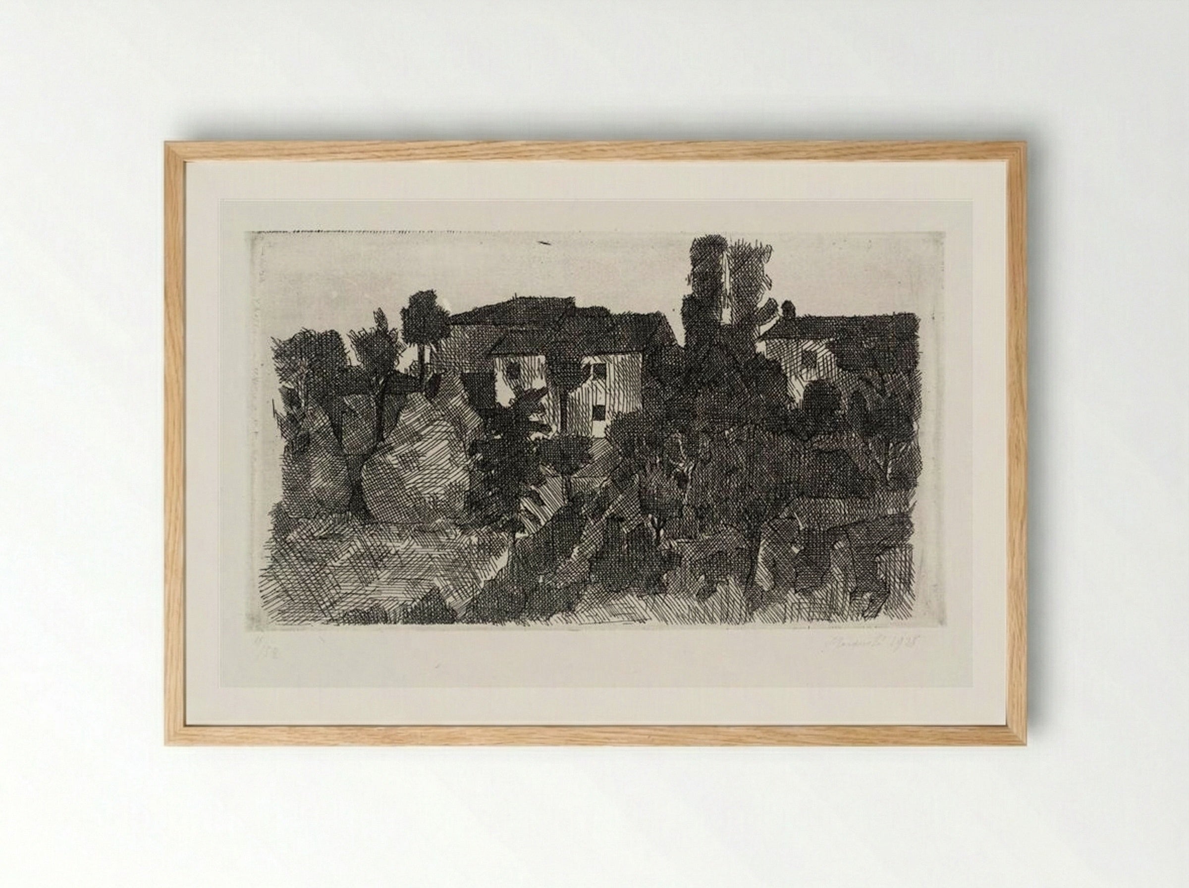 Hilltop at Evening - Giorgio Morandi - Framed Print Wood