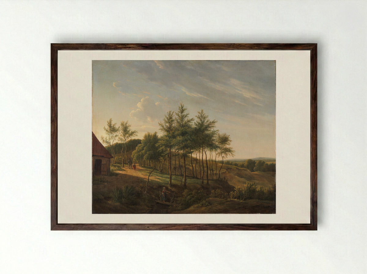 Hilly Landscape - Gerrit Jan Michaëlis - Framed Print Dark Wood