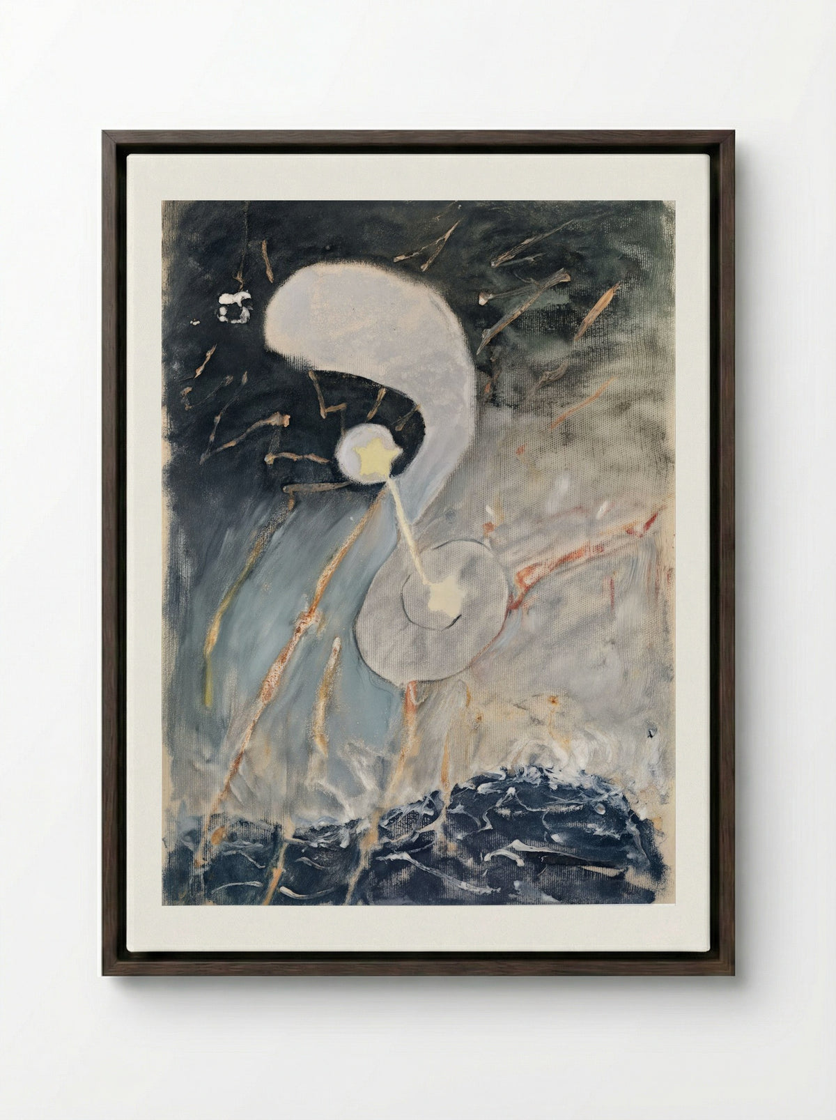 Chaos, No. 2 - Hilma af Klint - Framed Canvas Dark Wood