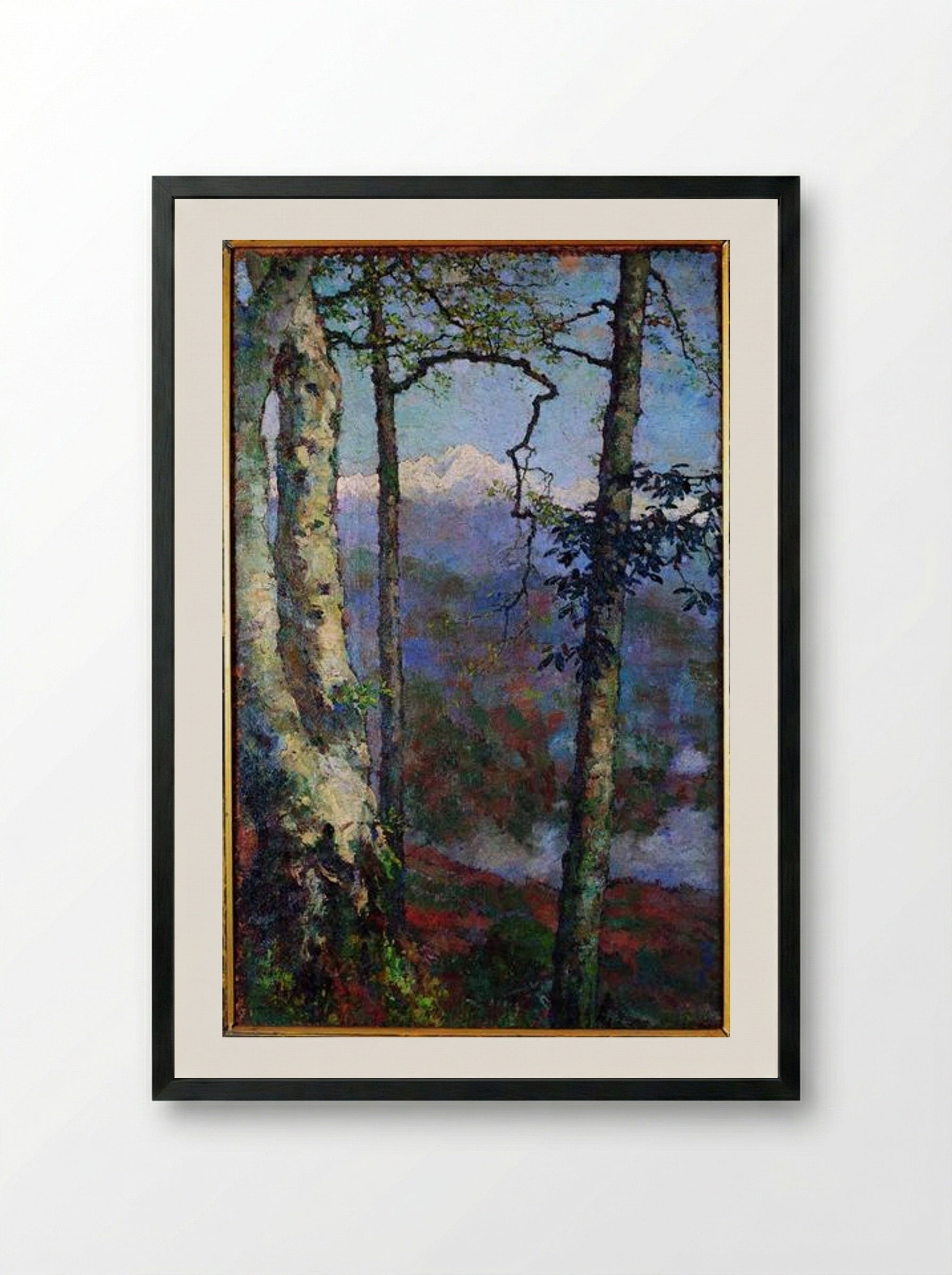 Himalayan Scene - Xu Beihong - Framed Print Black