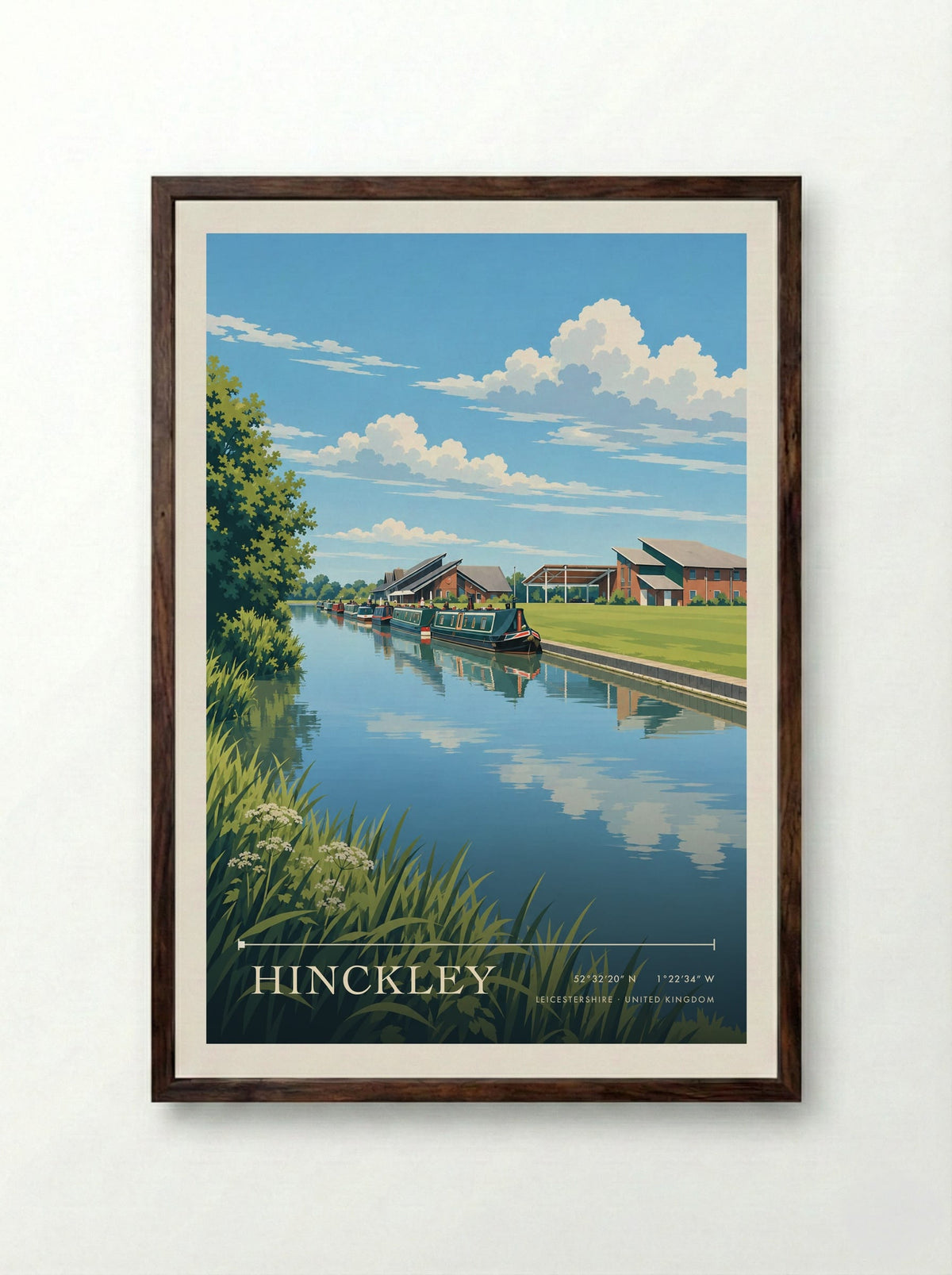 Hinckley, Leicestershire | Travel Poster - Framed Print Dark Wood