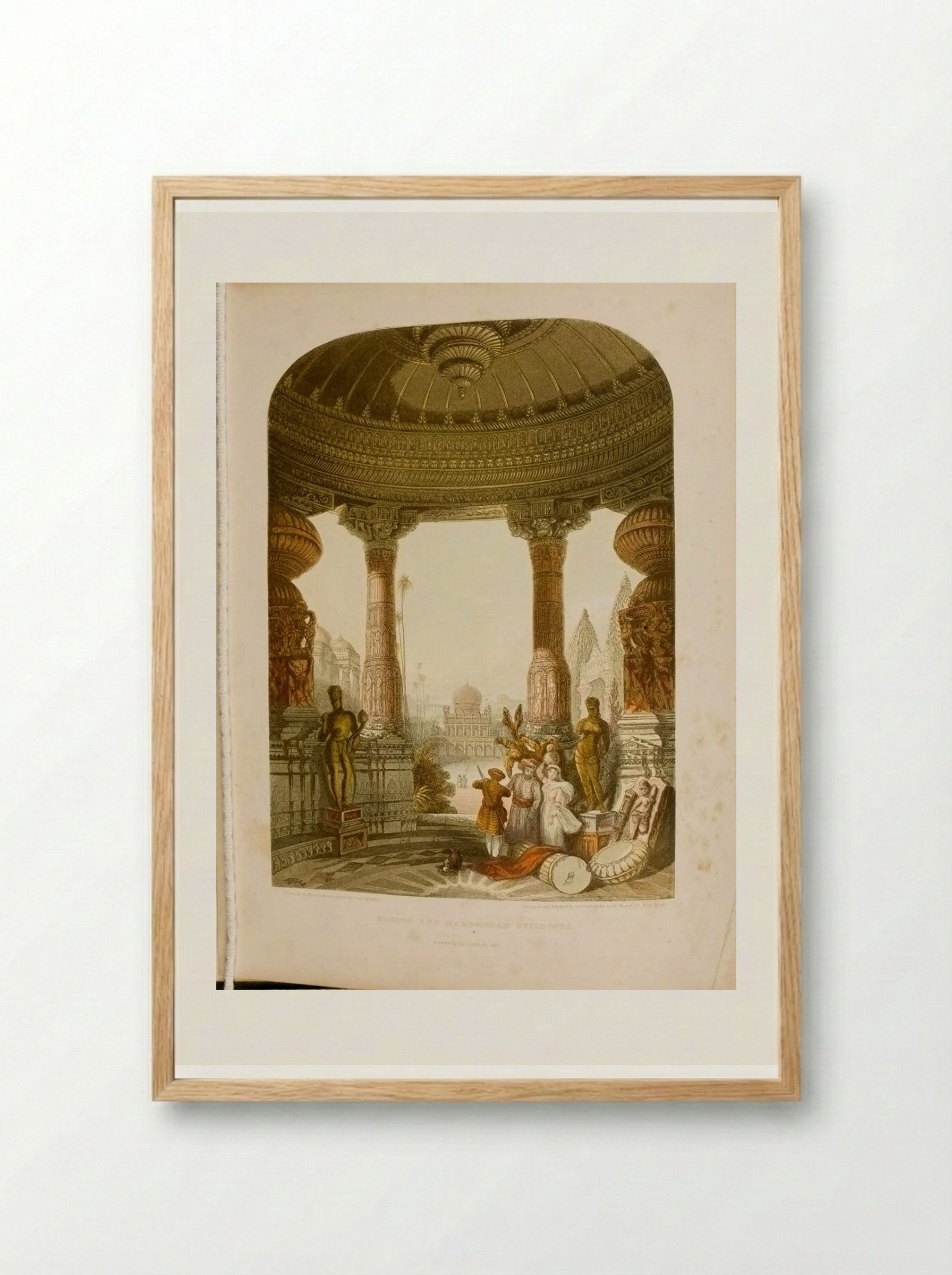 Hindoo and Mohamedan Buildings - George Baxter - Framed Print Wood