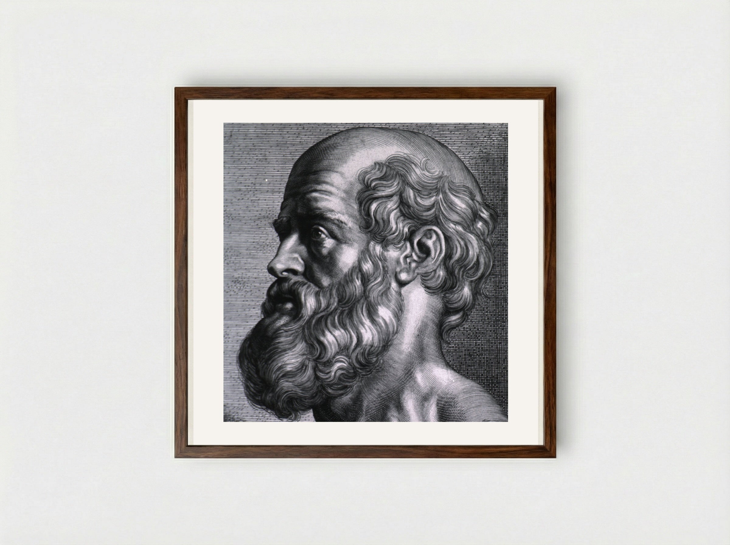 Hippocrates - Paulus Pontius - Framed Print Dark Wood