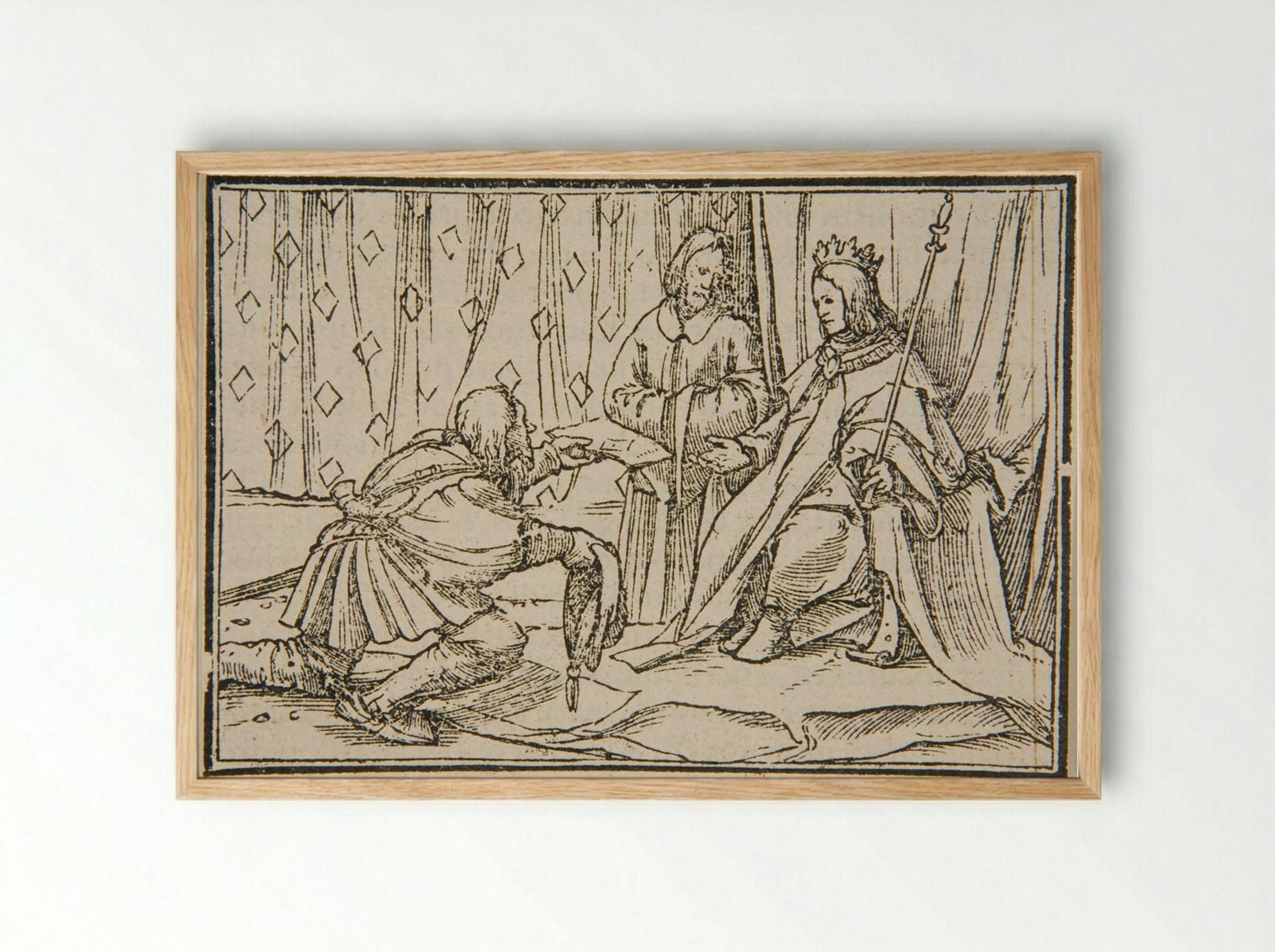 Hiram and Solomon - Hans Holbein the Younger - Framed Print Wood