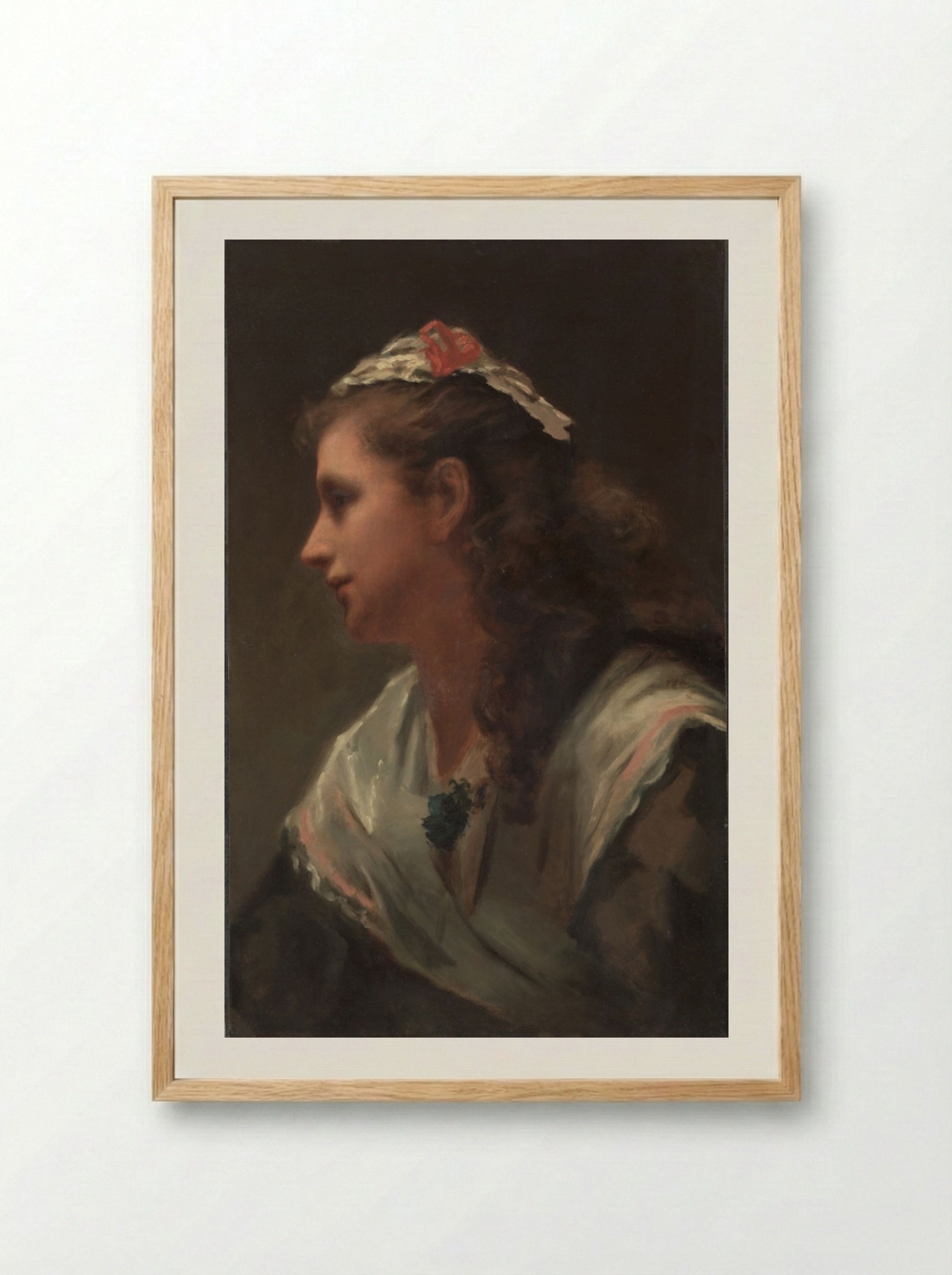 His First Model-Miss Russell - William Morris Hunt - Framed Print Wood