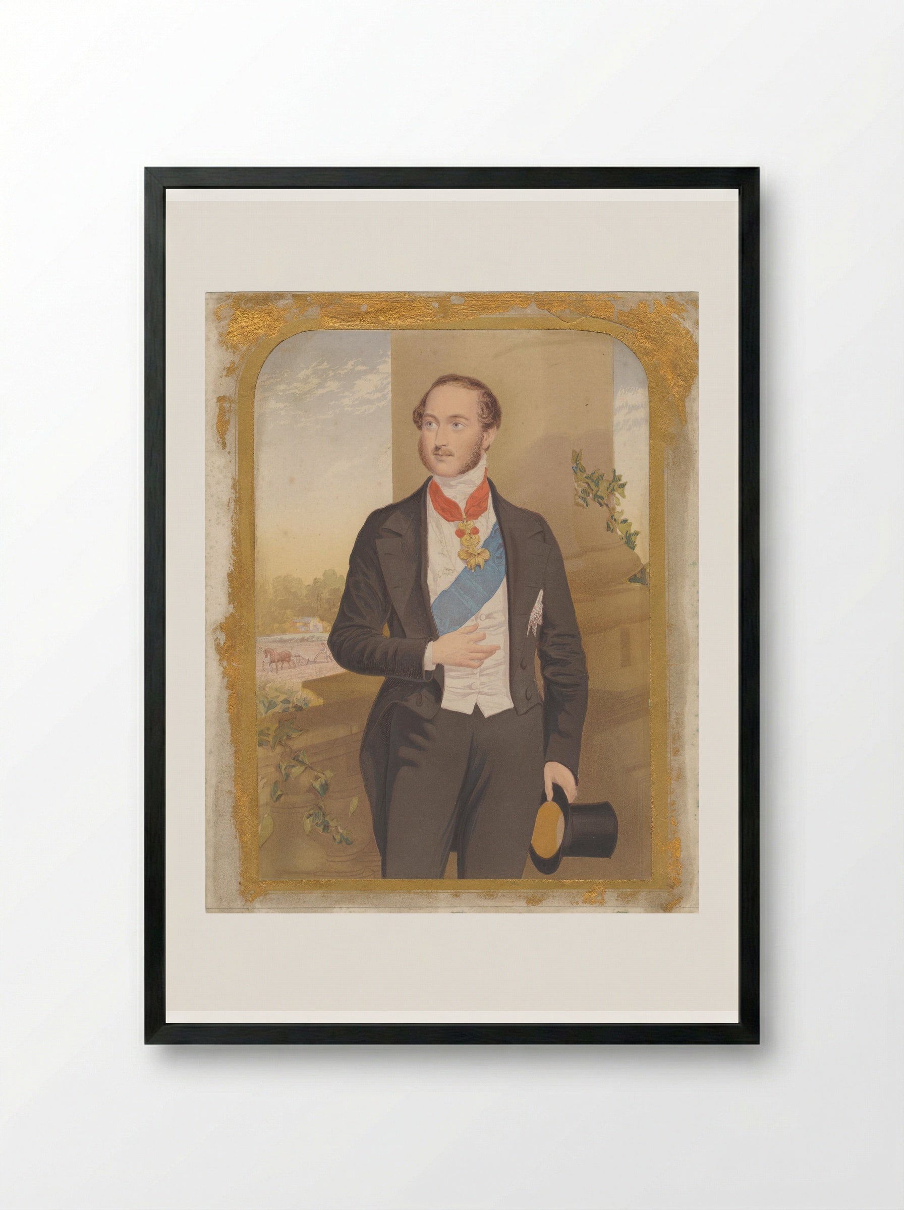 His Royal Highness Prince Albert - George Baxter - Framed Print Black