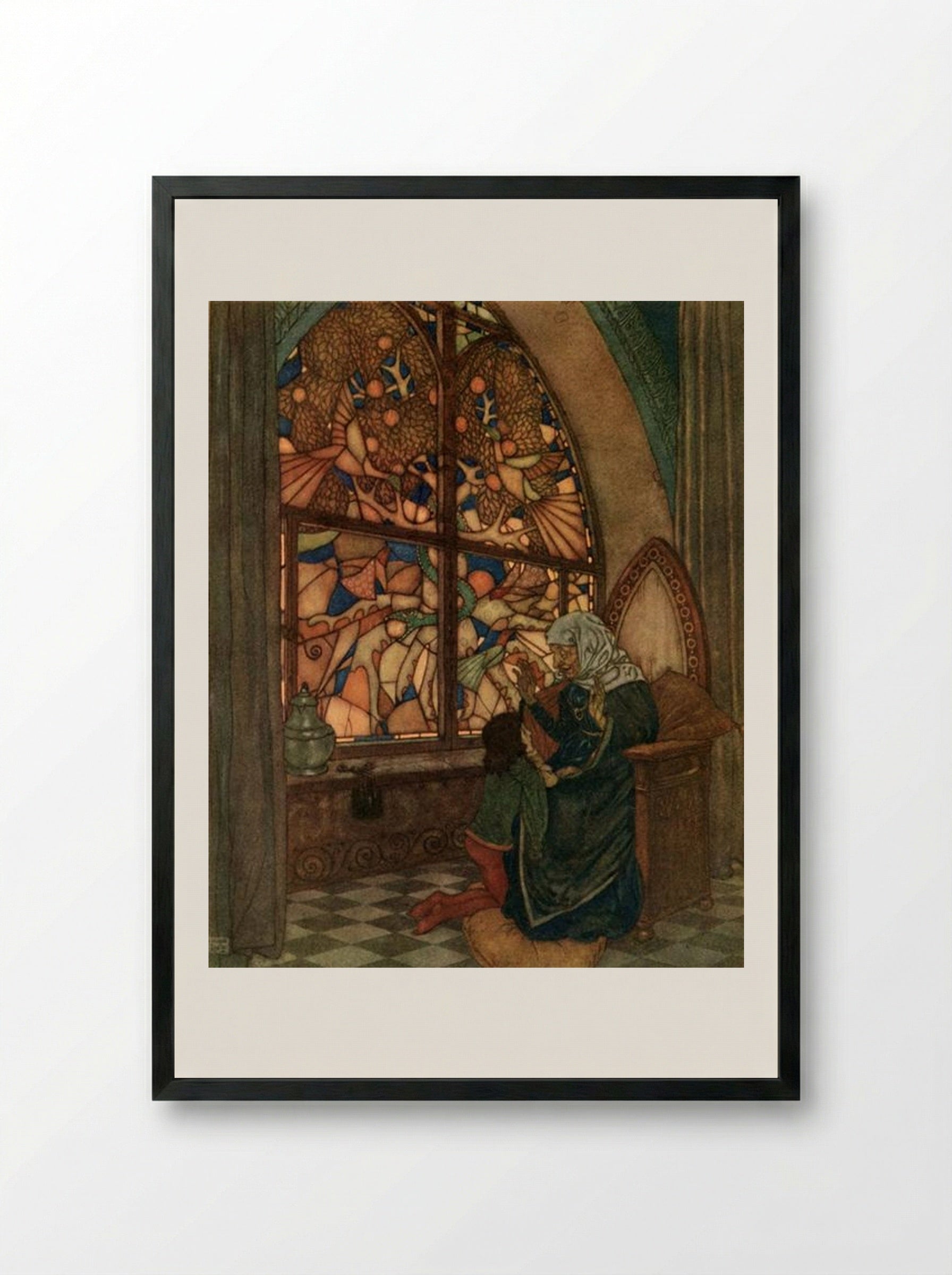 His grandmother had Told Him (from The Garden of Paradise) - Edmund Dulac - Framed Print Black