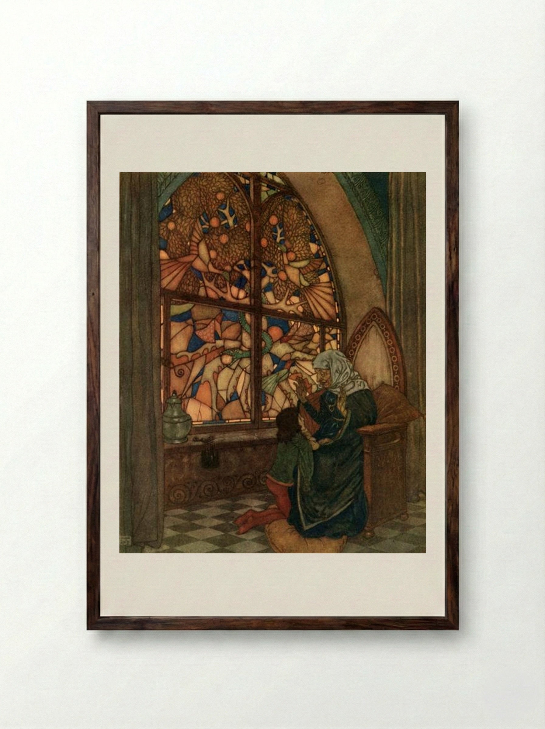 His grandmother had Told Him (from The Garden of Paradise) - Edmund Dulac - Framed Print Dark Wood